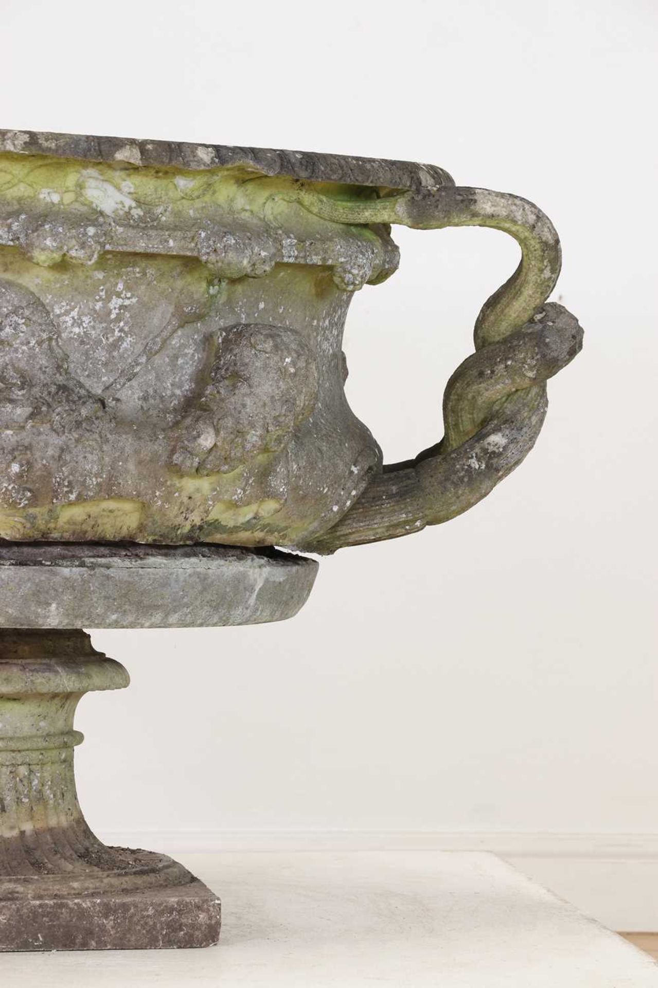 A carved marble copy of the Warwick Vase, - Image 3 of 10