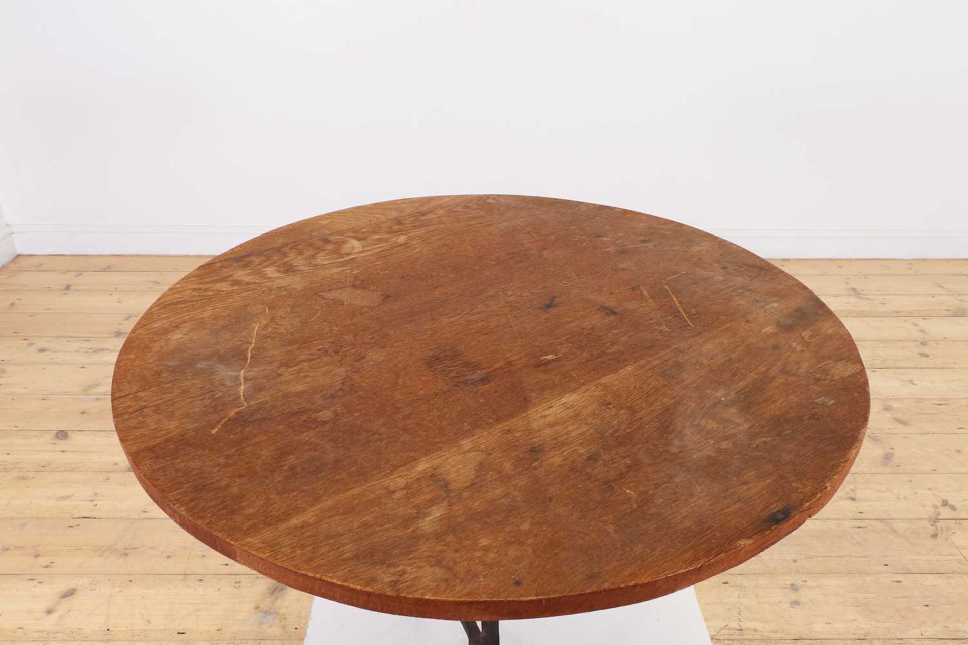 An oak and wrought-iron table, - Image 4 of 6