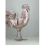 A large Continental silver cockerel,