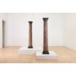 A pair of Brocatelle marble Tuscan columns,