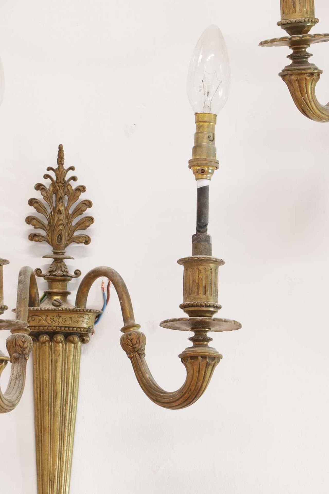 A set of six Louis XVI-style gilt-bronze wall lights, - Image 7 of 7