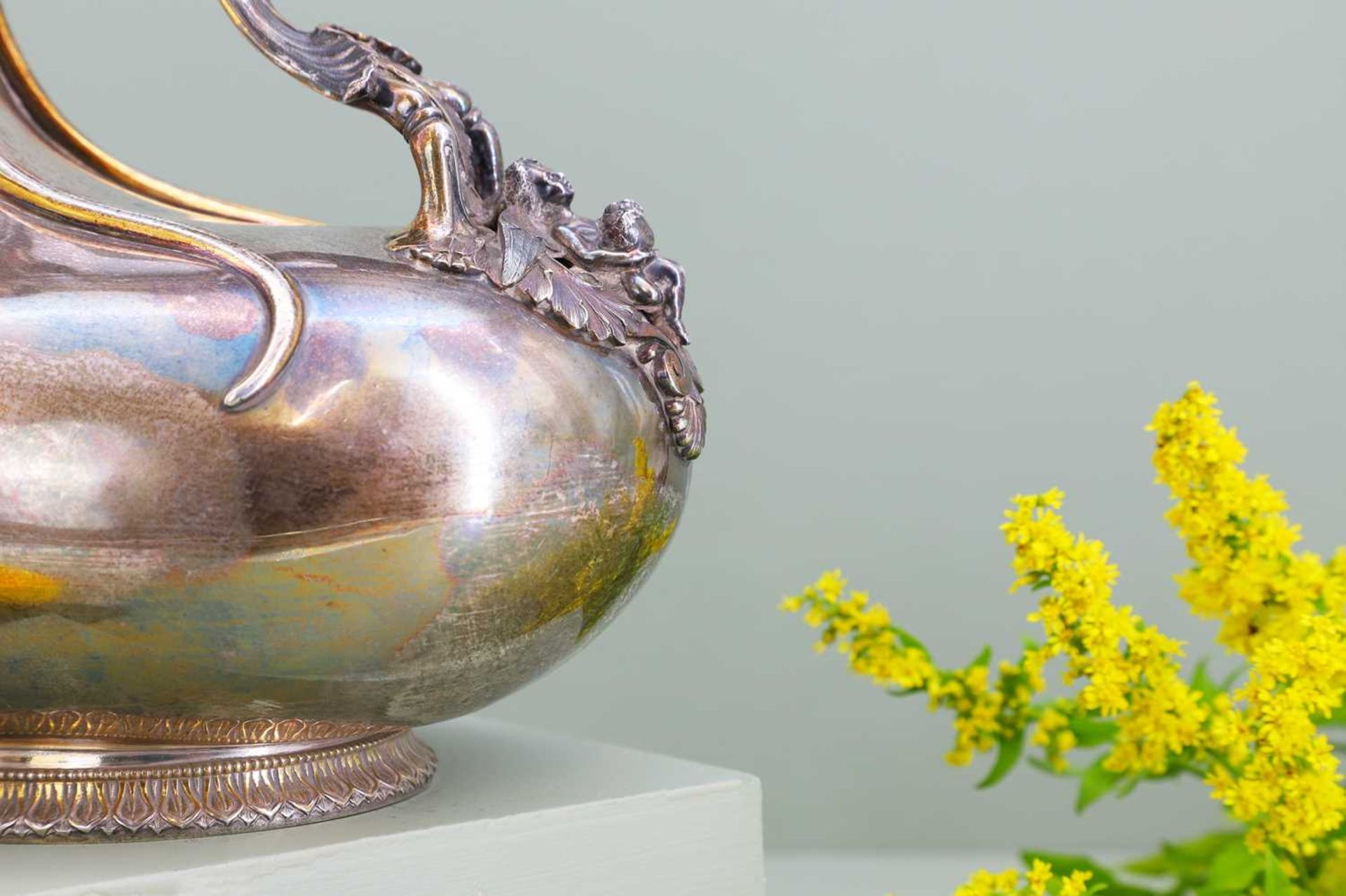 A Victorian silver and silver-gilt askos jug, - Image 3 of 13