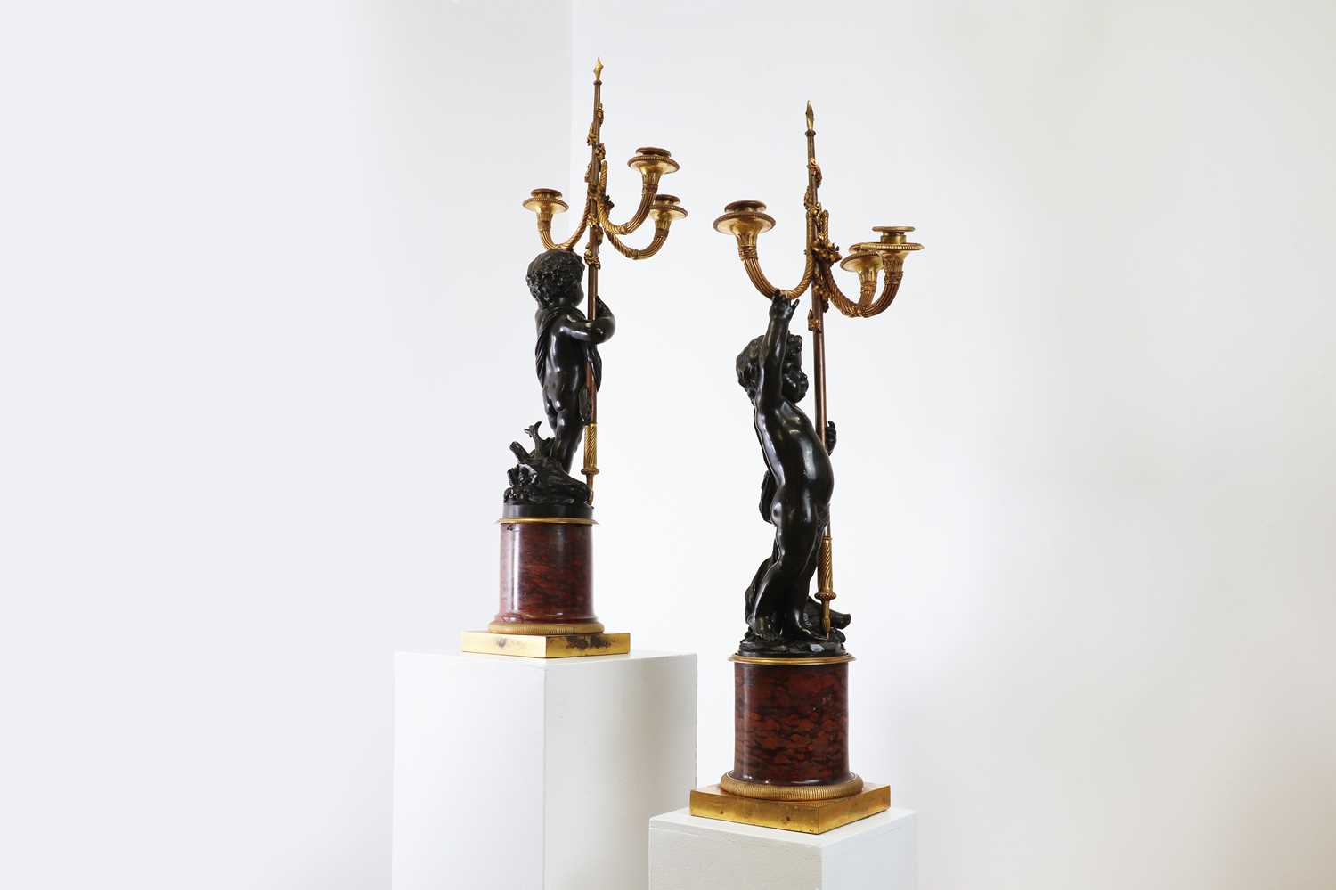 A pair of French Empire bronze and marble candelabra attributed to François Rémond (c.1747-1812), - Image 4 of 23