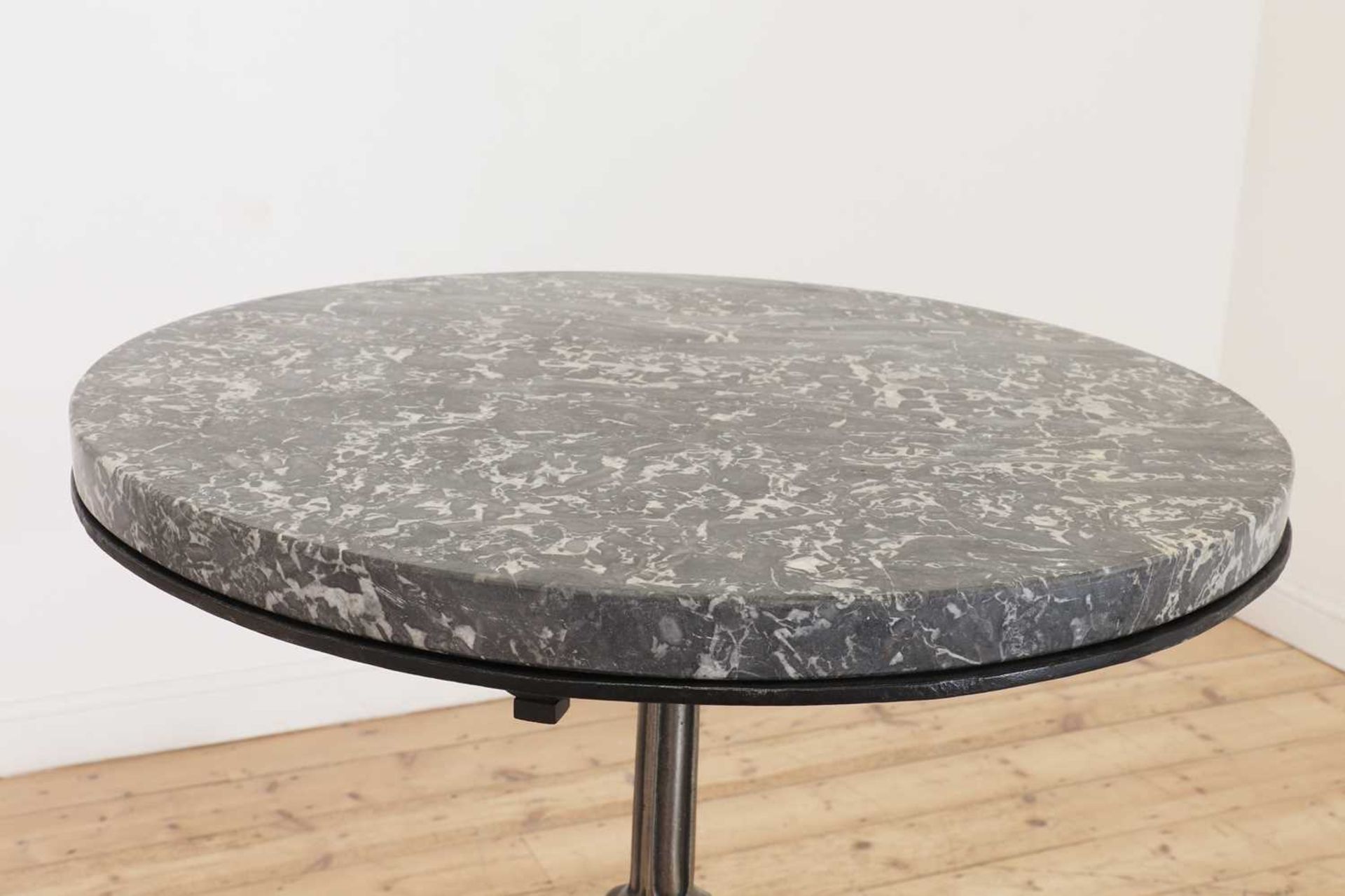 A pair of marble and polished cast iron bistro tables, - Image 4 of 8