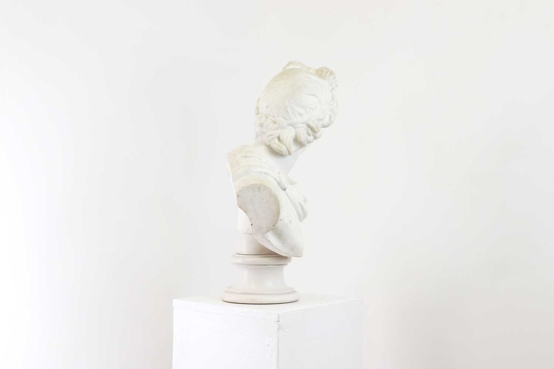 A carved marble and composition bust of Apollo Belvedere, - Image 8 of 9