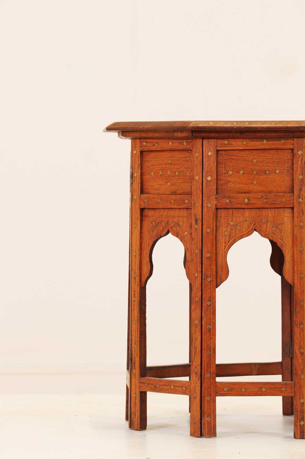 A teak and brass octagonal occasional table, - Image 8 of 22