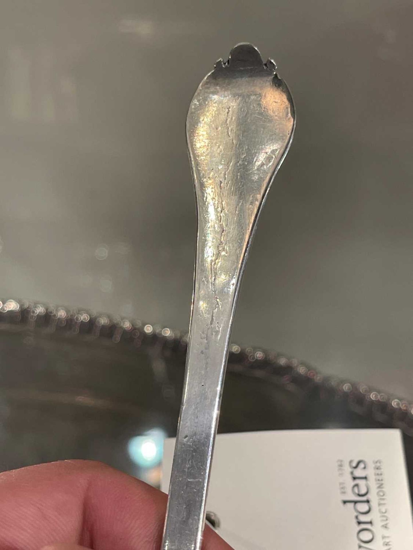 A William III East Anglian provincial silver trefid spoon, - Image 6 of 15
