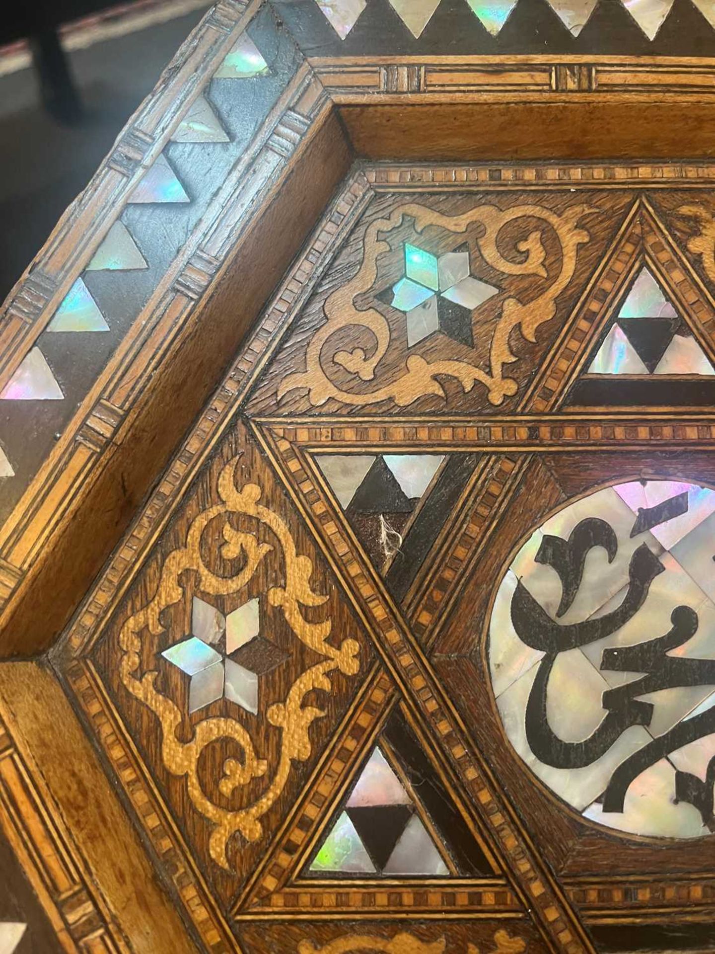 A near pair of inlaid walnut and fruitwood wine tables, - Image 18 of 22