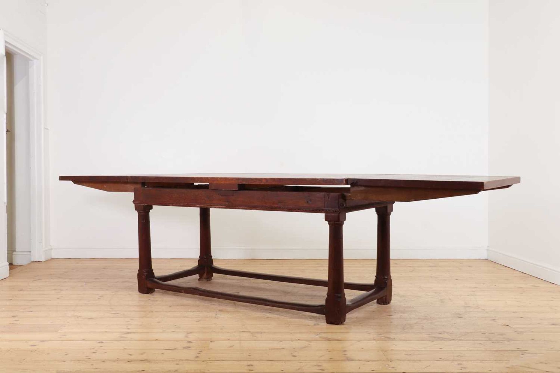 An oak draw-leaf refectory table, - Image 11 of 11