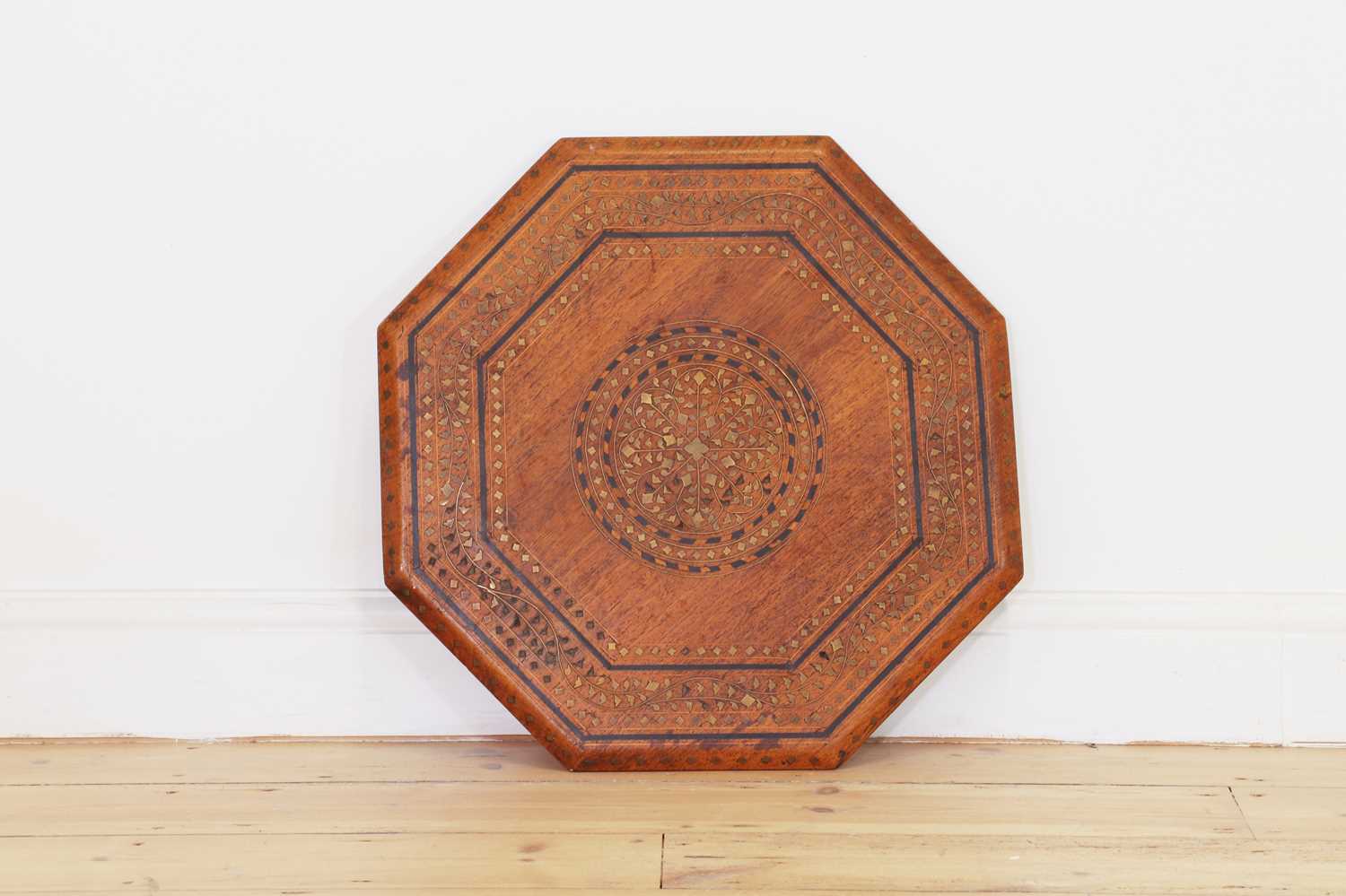 A teak and brass octagonal occasional table, - Image 5 of 22