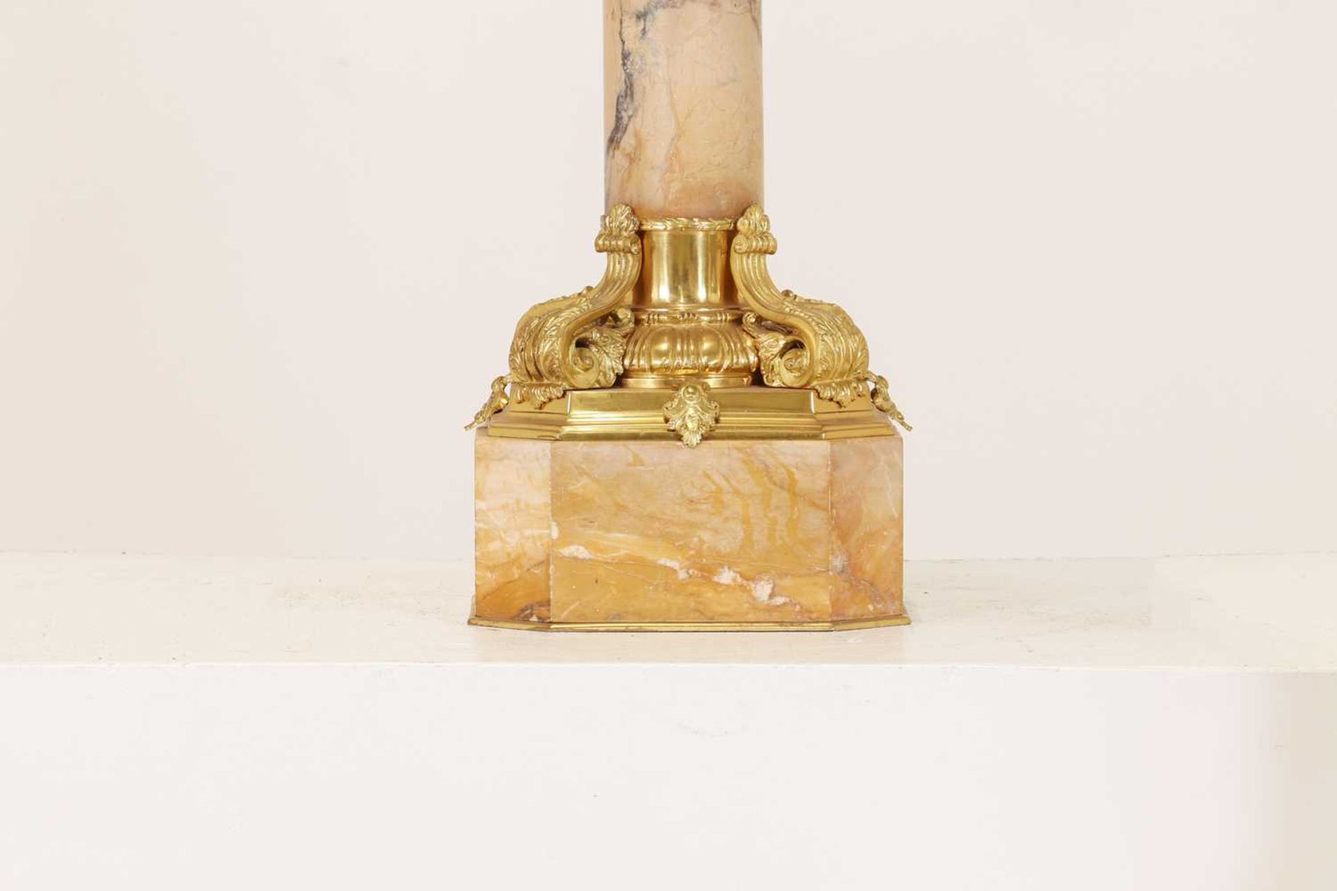 A pair of giallo antico marble pedestals, - Image 4 of 9