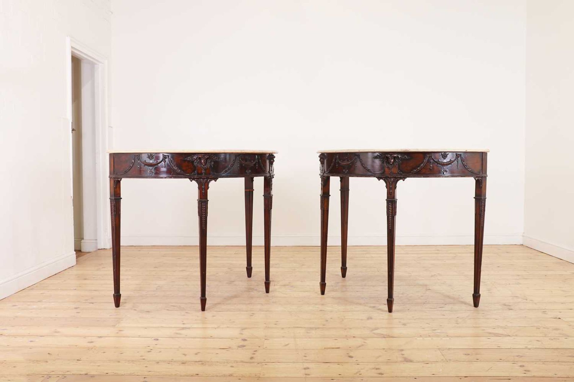 A pair of George III-style mahogany pier tables in the manner of Robert Adam, - Image 2 of 33