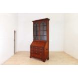 A George III colonial teak bureau bookcase