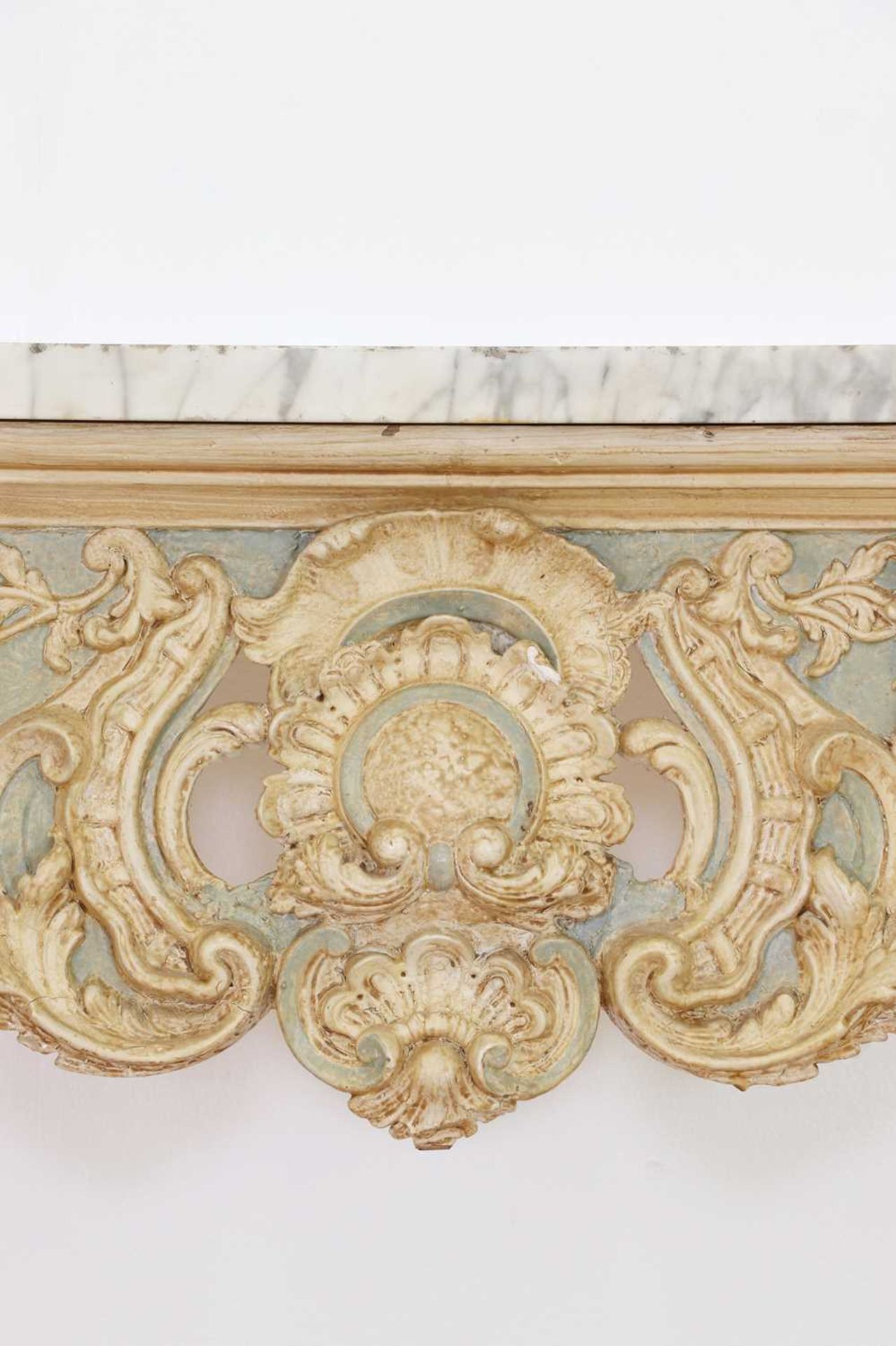 A carved and painted pine console table, - Image 4 of 10