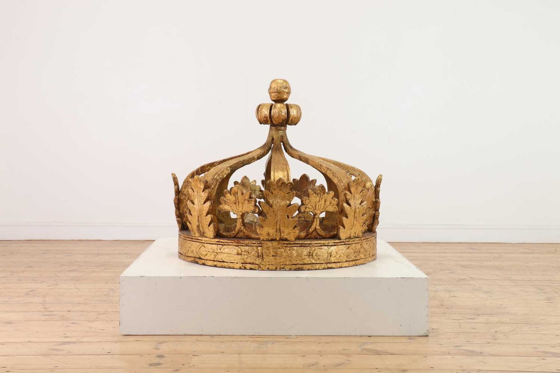 A large carved and giltwood architectural crown, - Image 6 of 9