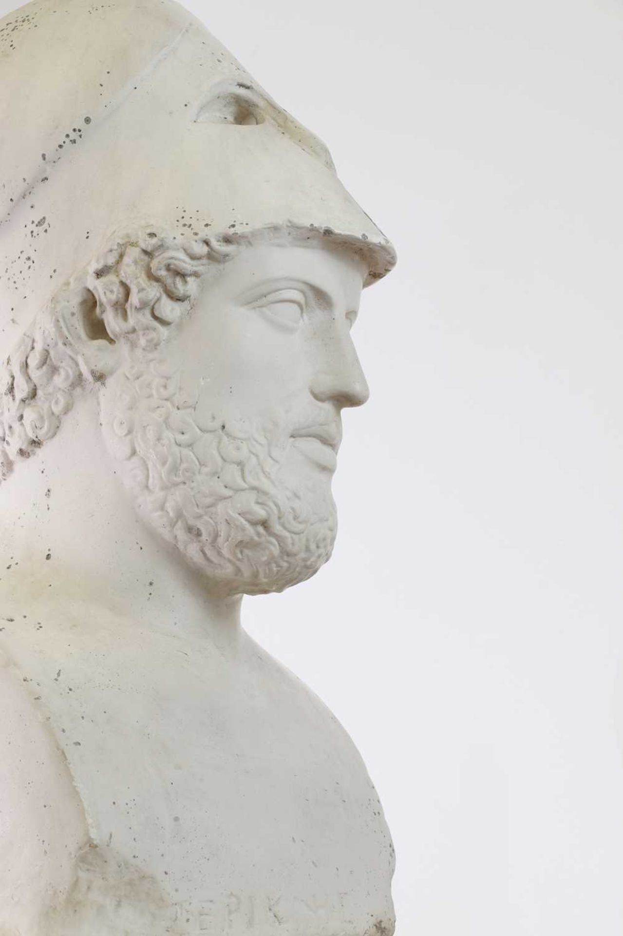 A plaster bust of Pericles after the antique, - Bild 8 aus 9