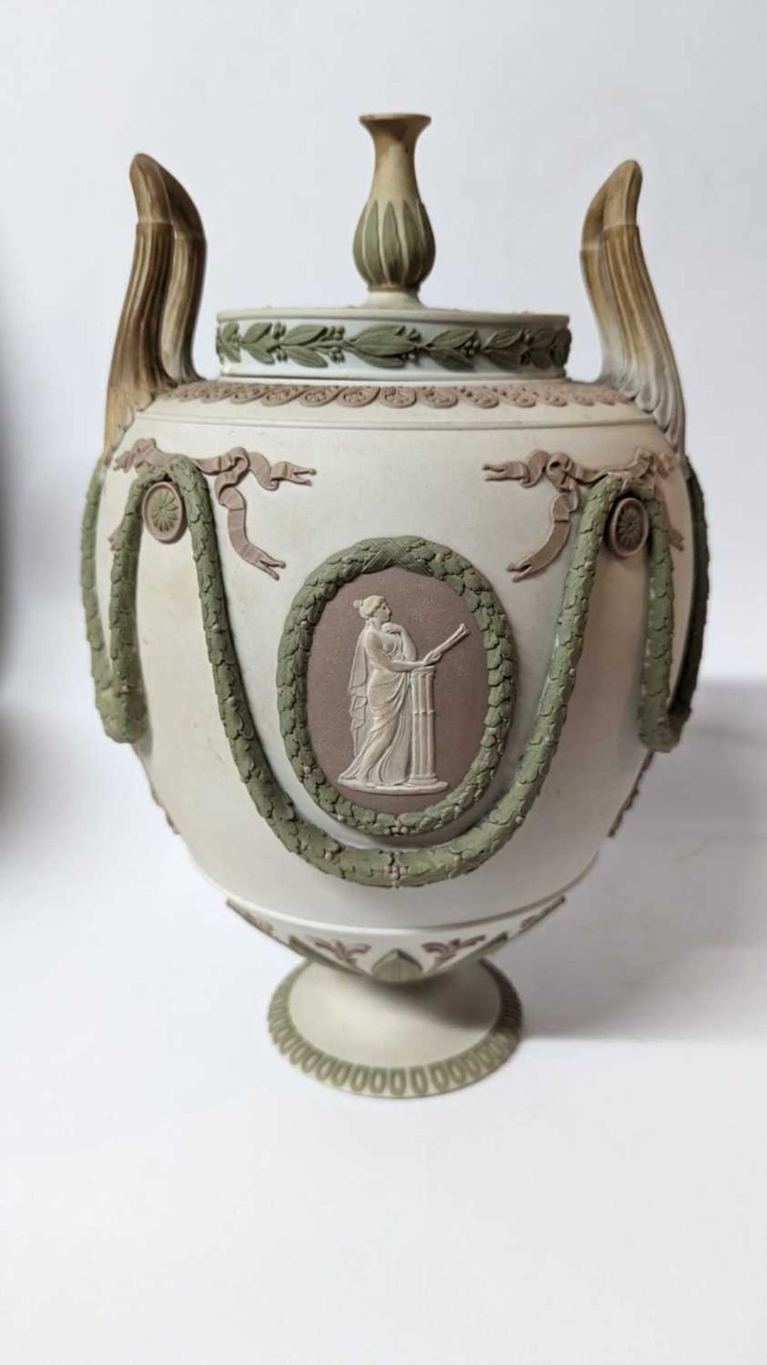 A pair of Wedgwood jasperware urns and covers, - Image 17 of 28