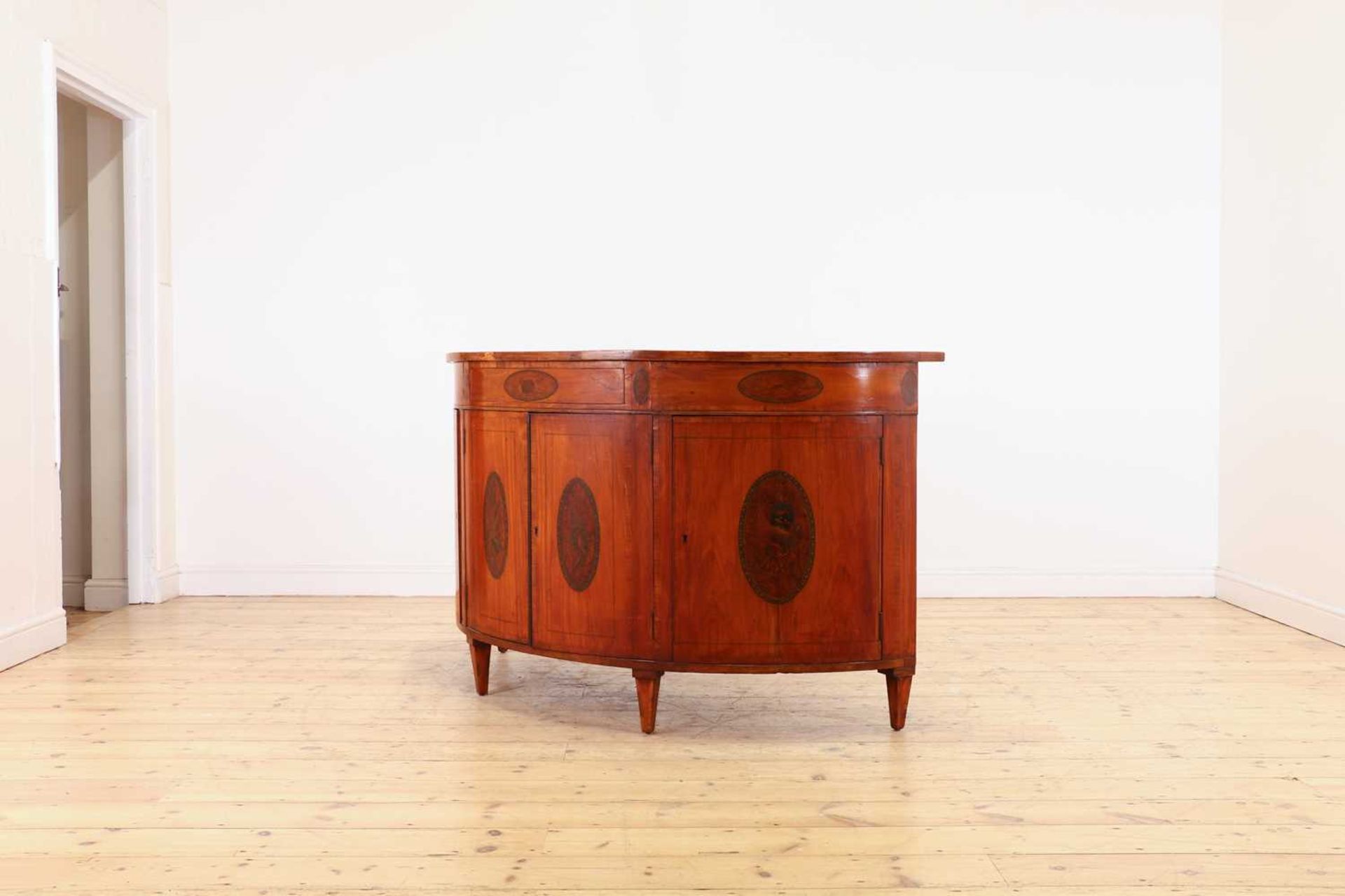 A George III-style satinwood side cabinet in the style of Mayhew and Ince, - Image 7 of 8