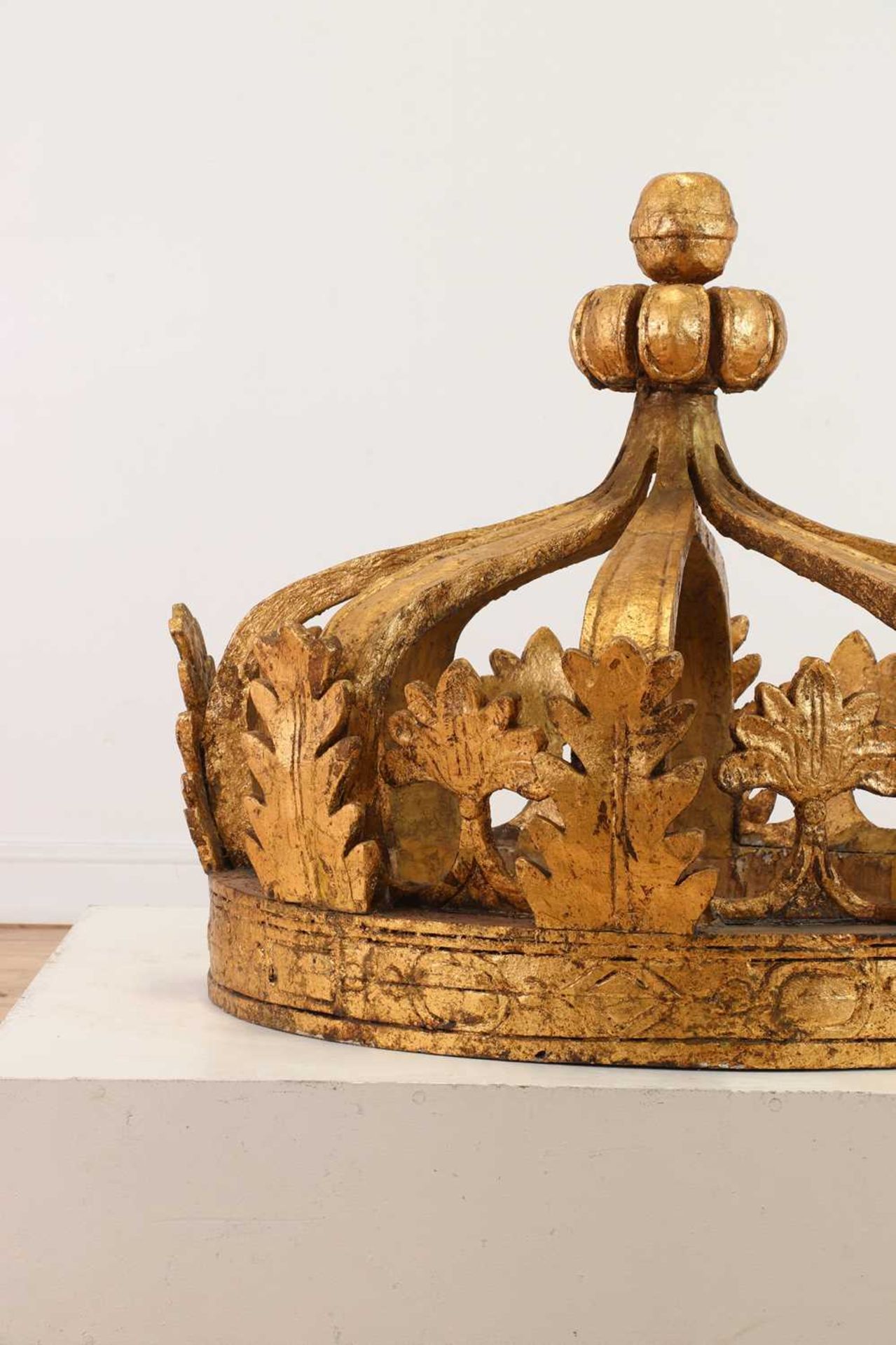A large carved and giltwood architectural crown, - Image 8 of 9