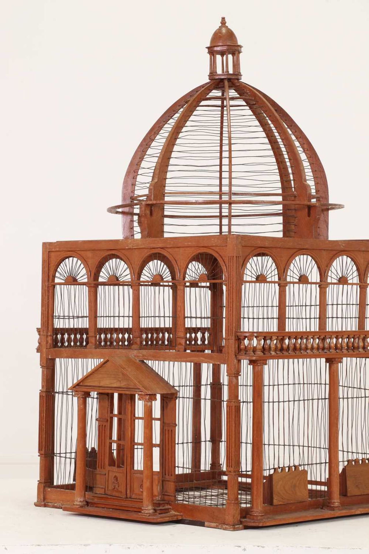 A large-scale hardwood birdcage, - Image 8 of 9