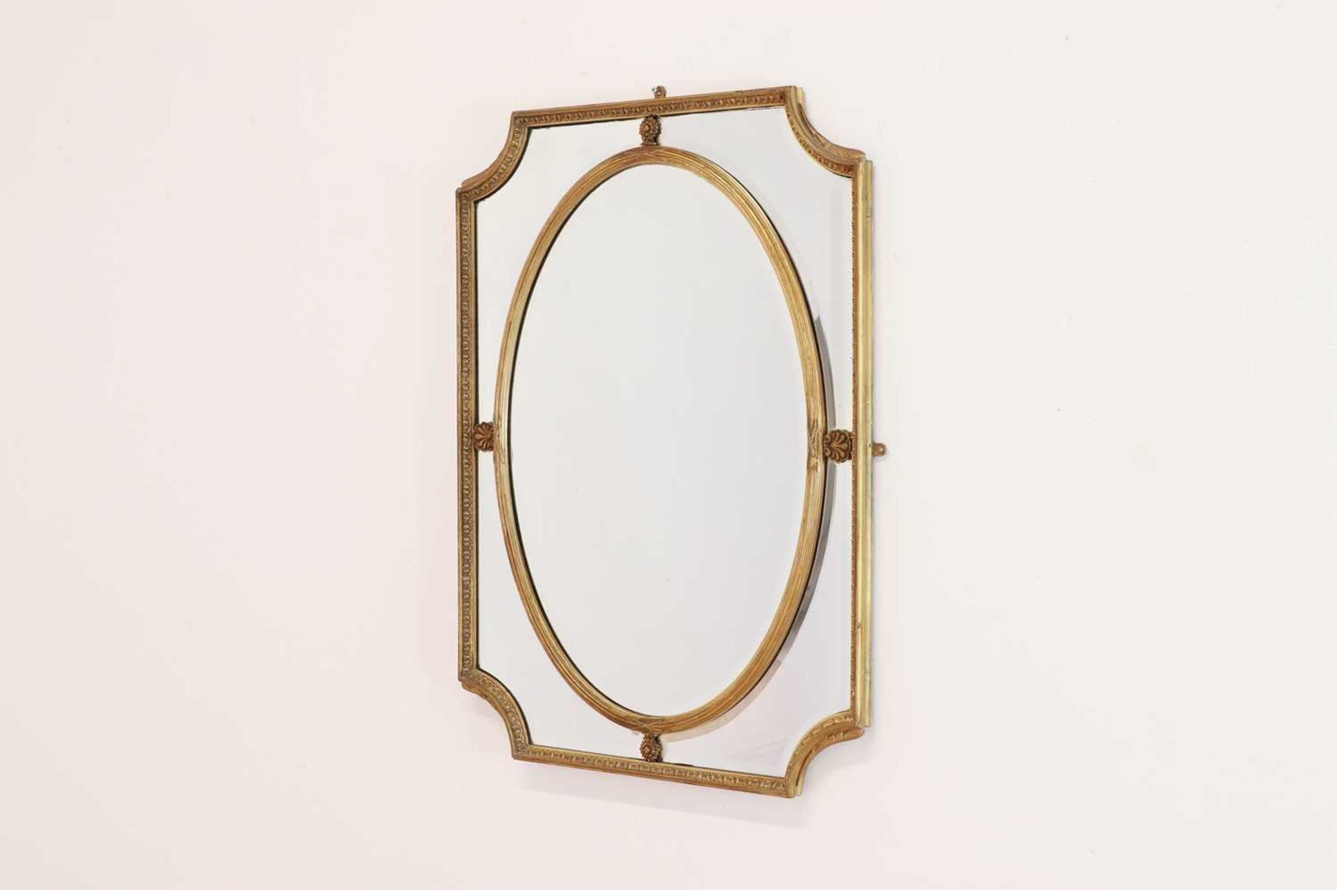 A Louis XVI-style giltwood and gesso mirror, - Bild 4 aus 6