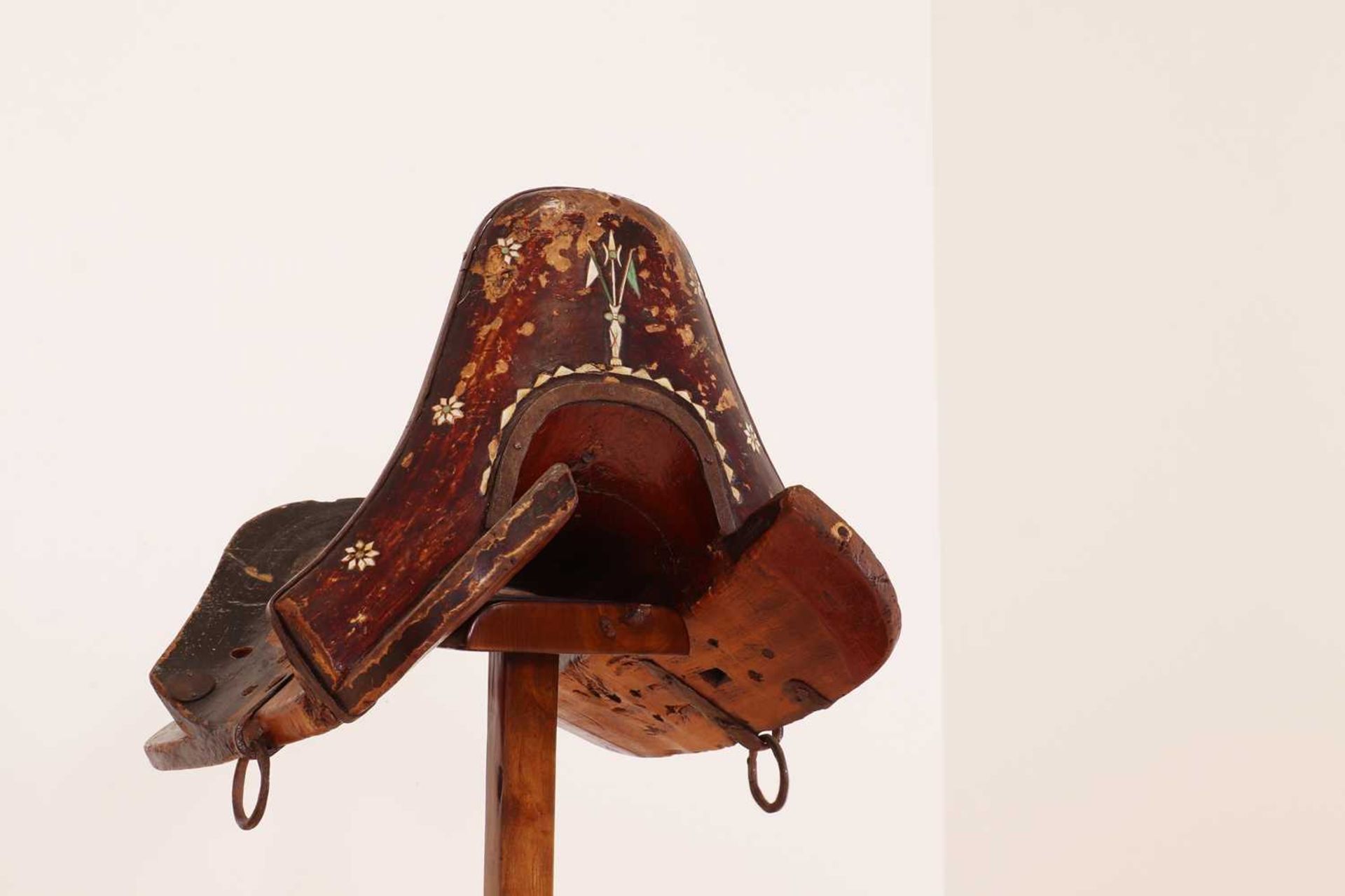 Two wooden saddles, - Image 6 of 7
