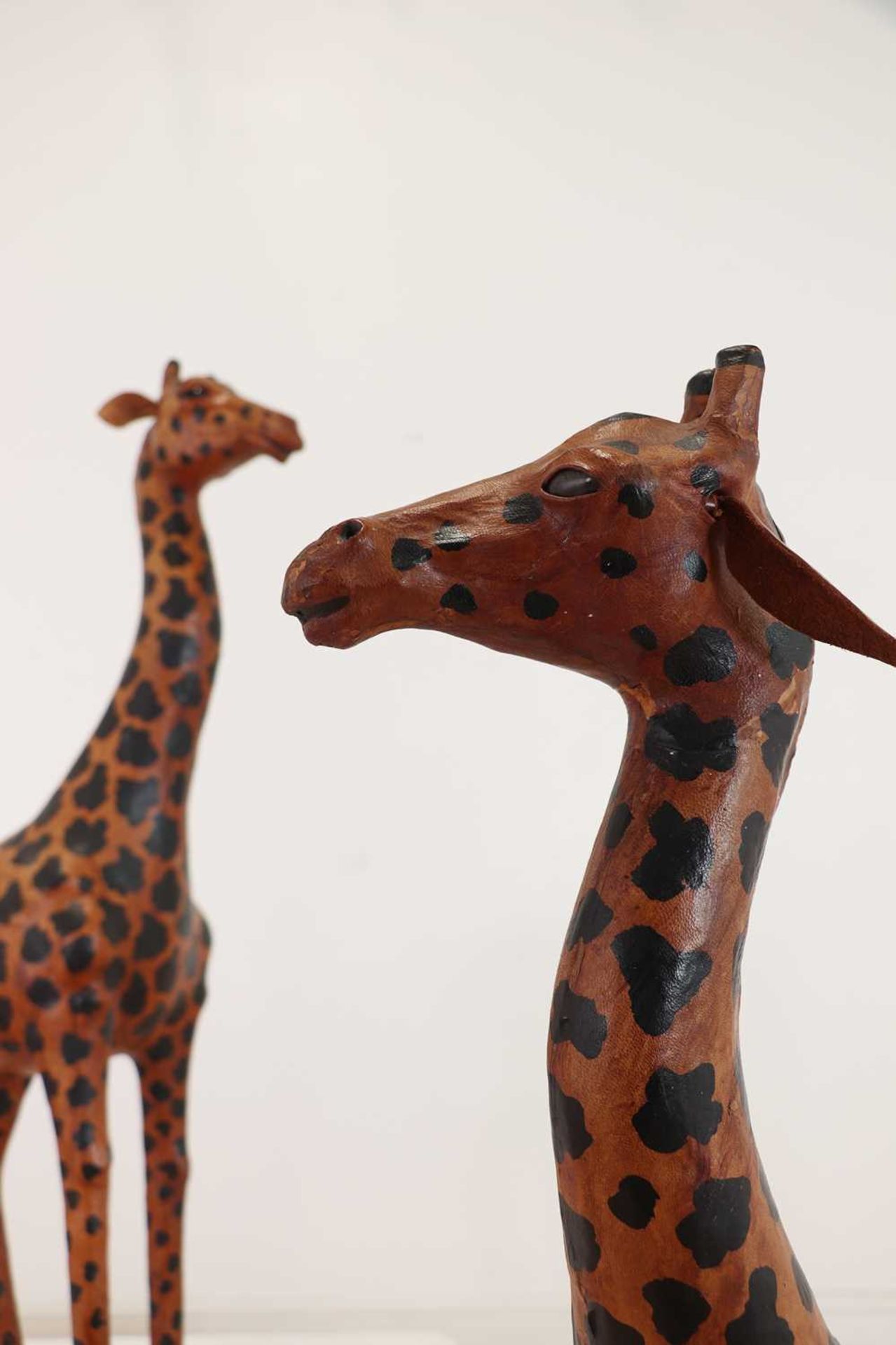 A pair of painted hide figures of giraffes, - Image 6 of 30