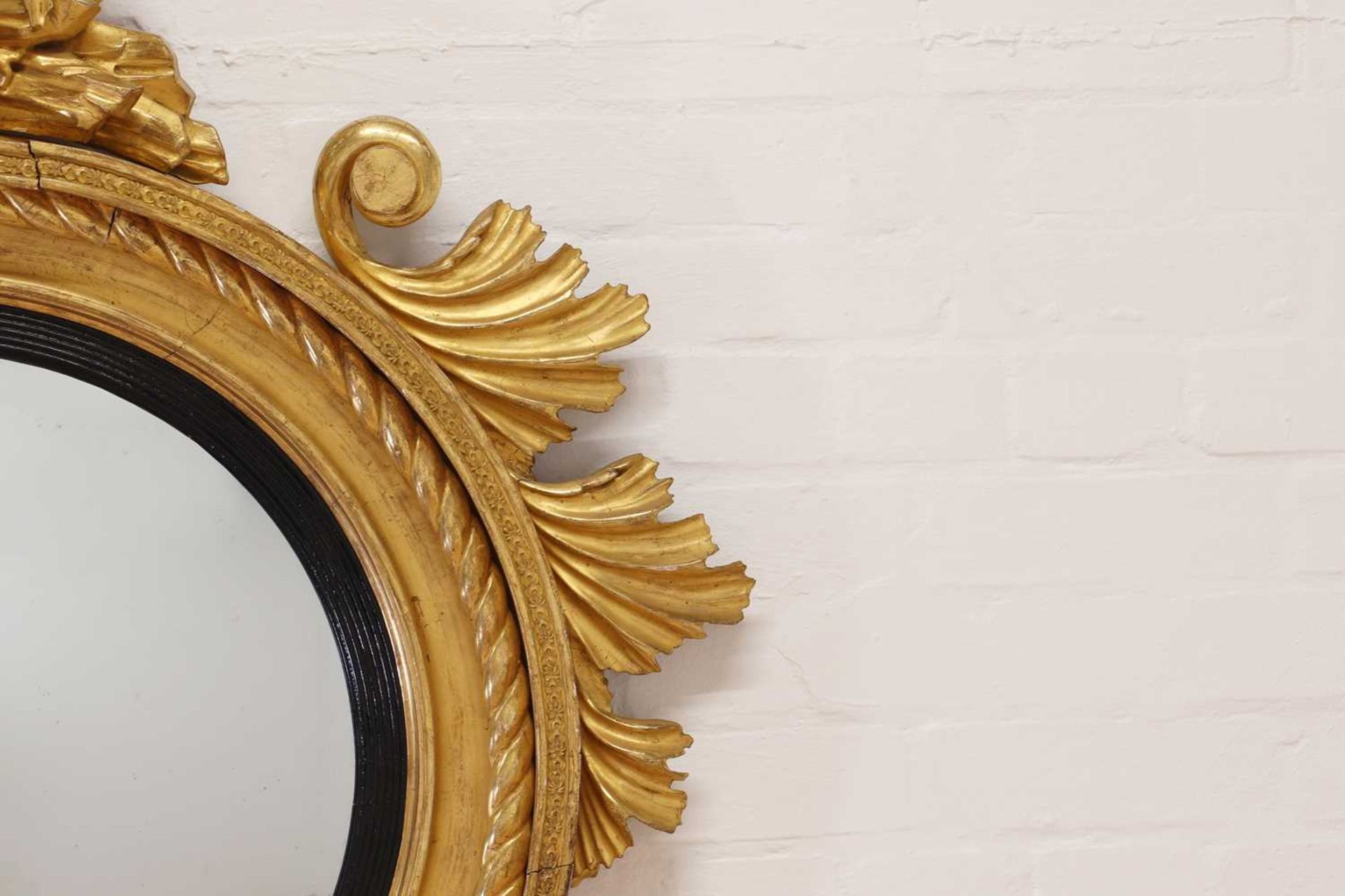 A Regency carved giltwood convex mirror, - Image 3 of 17