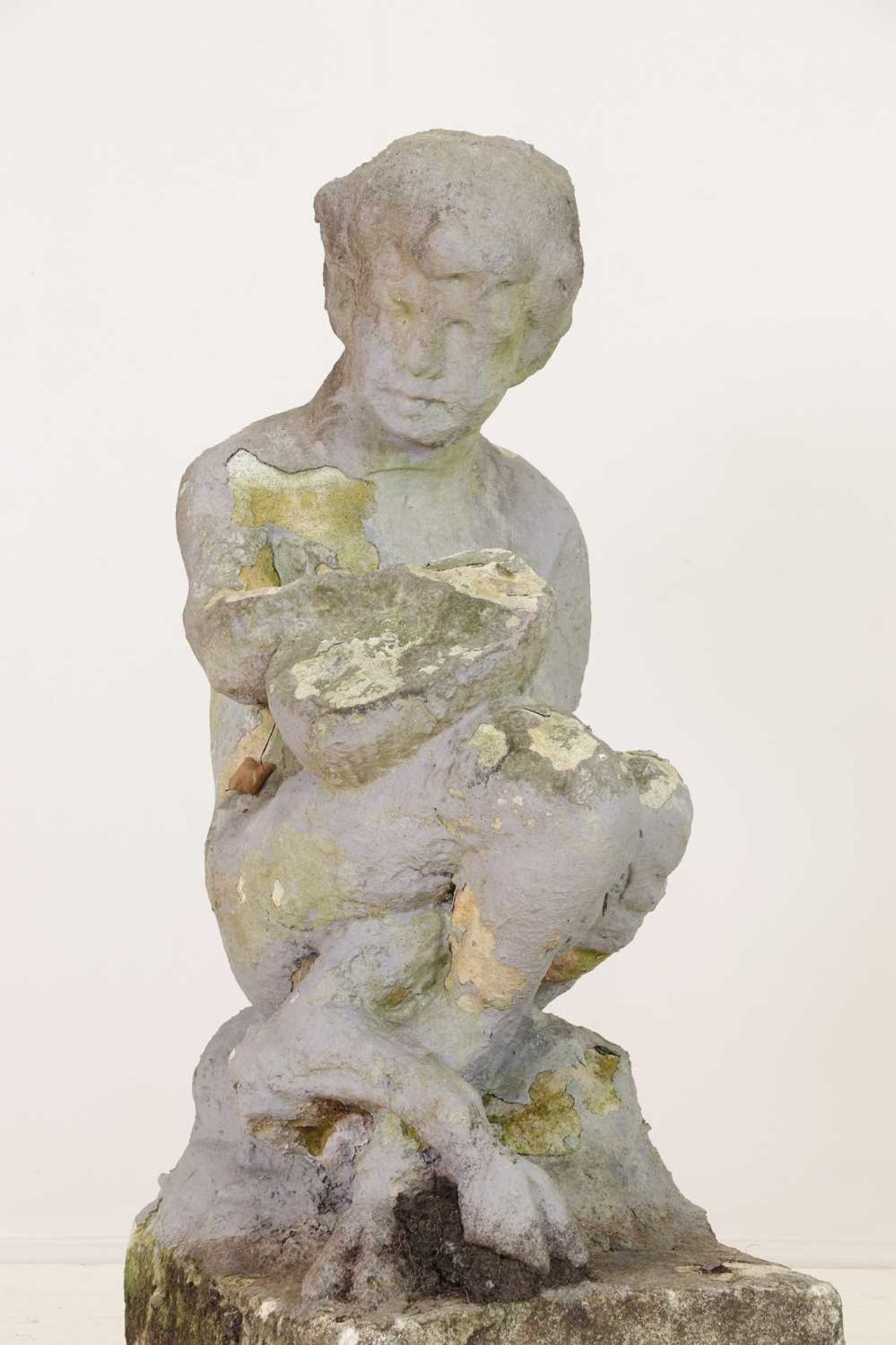 A pair of composition stone statues, - Image 5 of 7