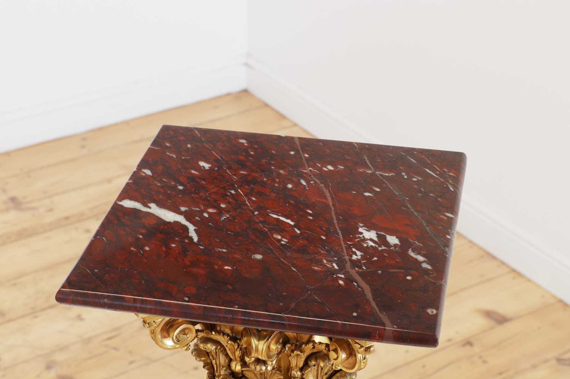 A pair of rouge marble pedestals, - Image 5 of 7