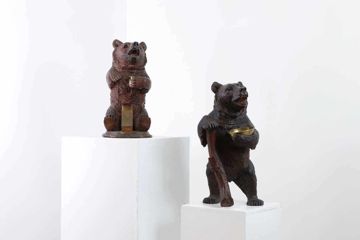 Two Black Forest carved wood bears, - Image 2 of 14