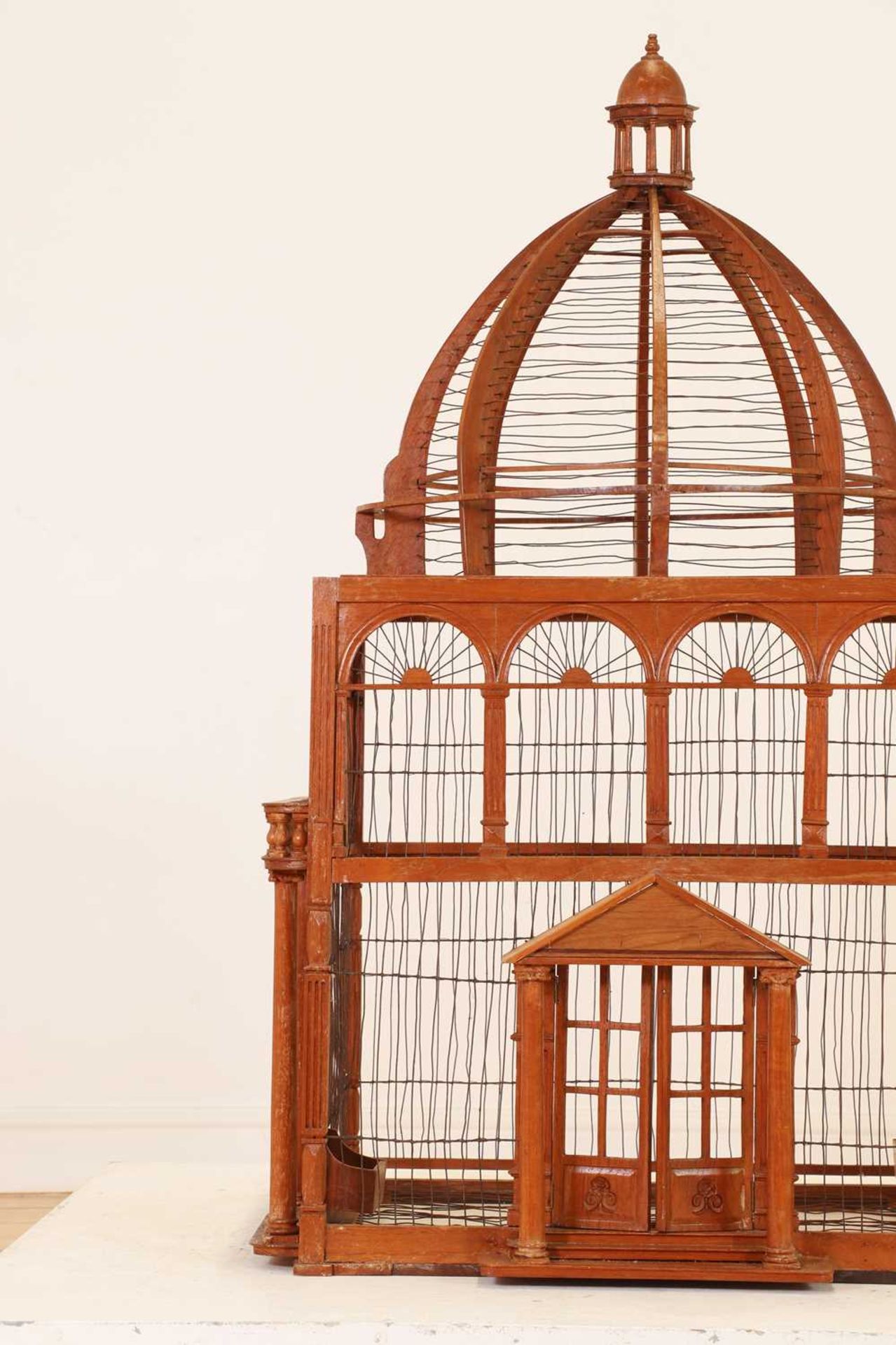 A large-scale hardwood birdcage, - Image 6 of 9