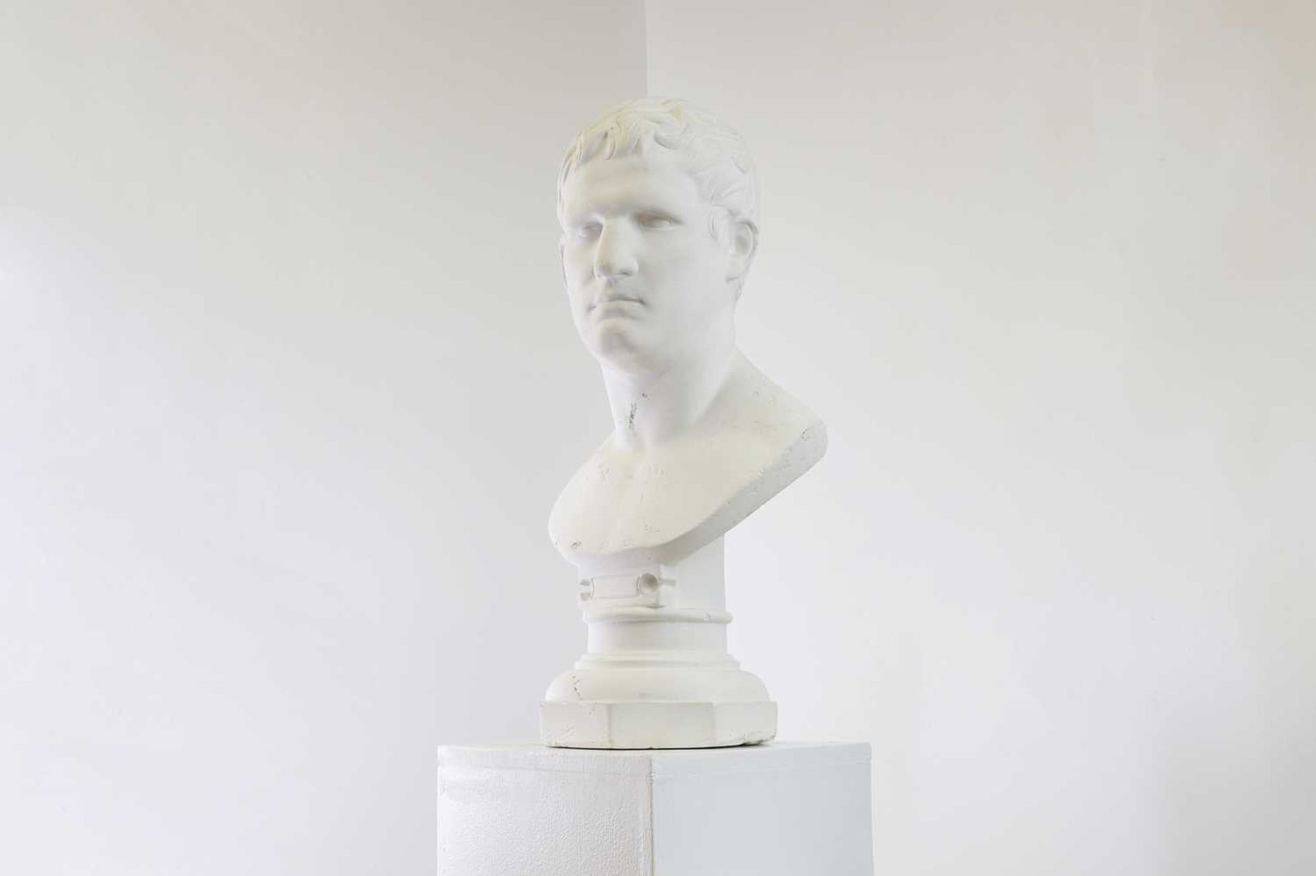 A large plaster bust of Marcus Vipsanius Agrippa, - Bild 4 aus 7