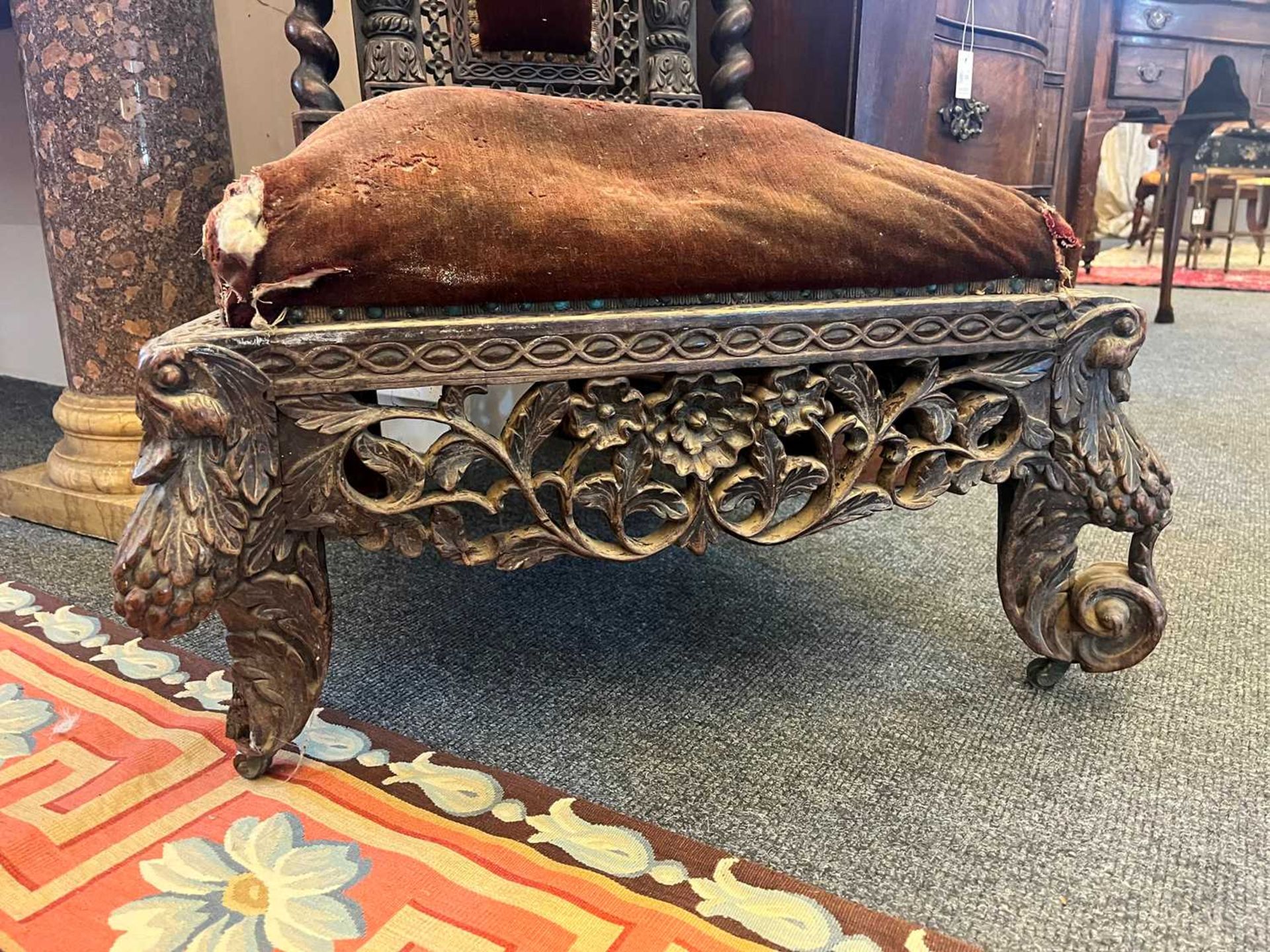 A near pair of carved rosewood occasional chairs, - Image 15 of 21