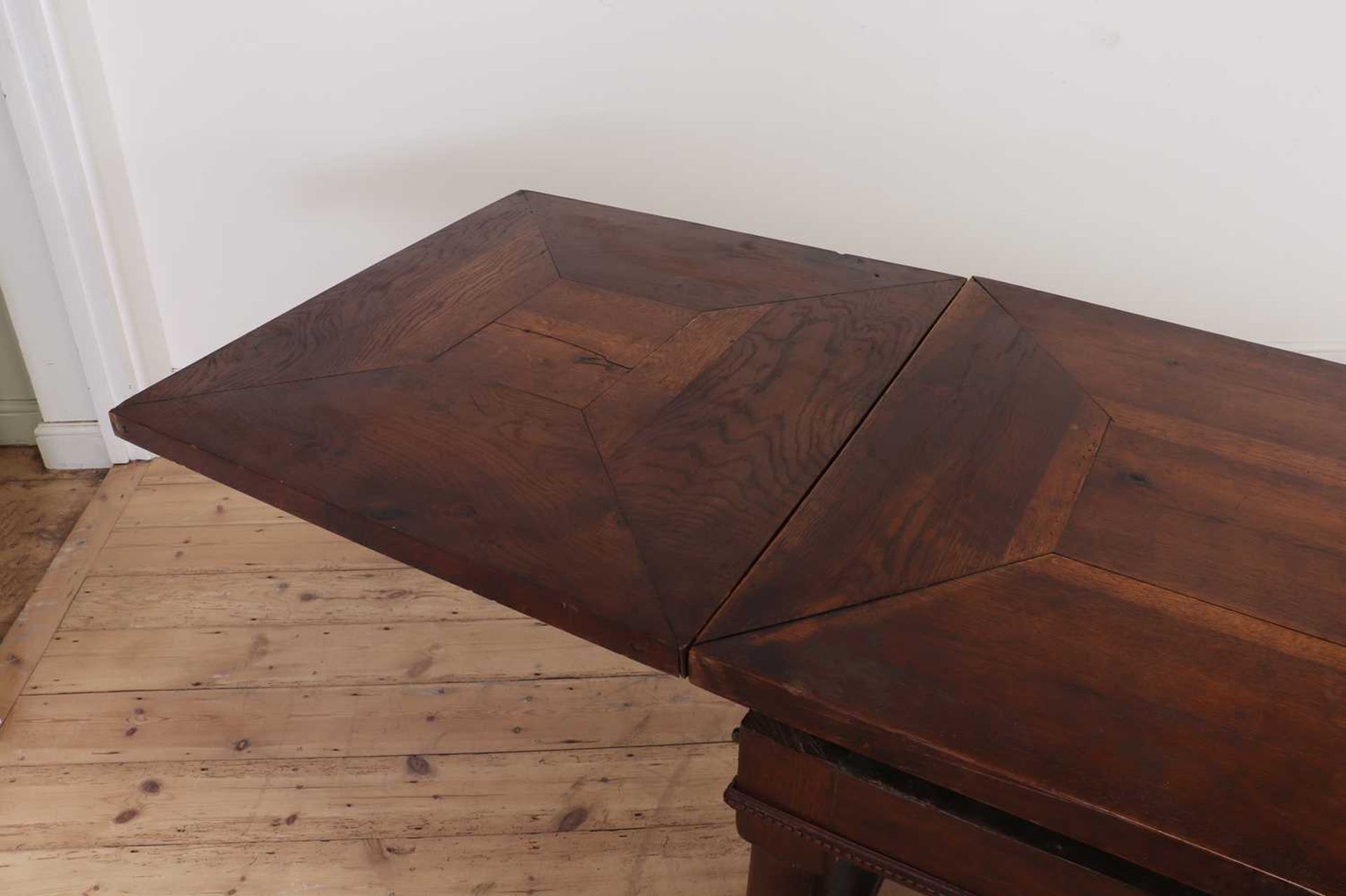 An oak draw-leaf refectory table, - Image 10 of 11