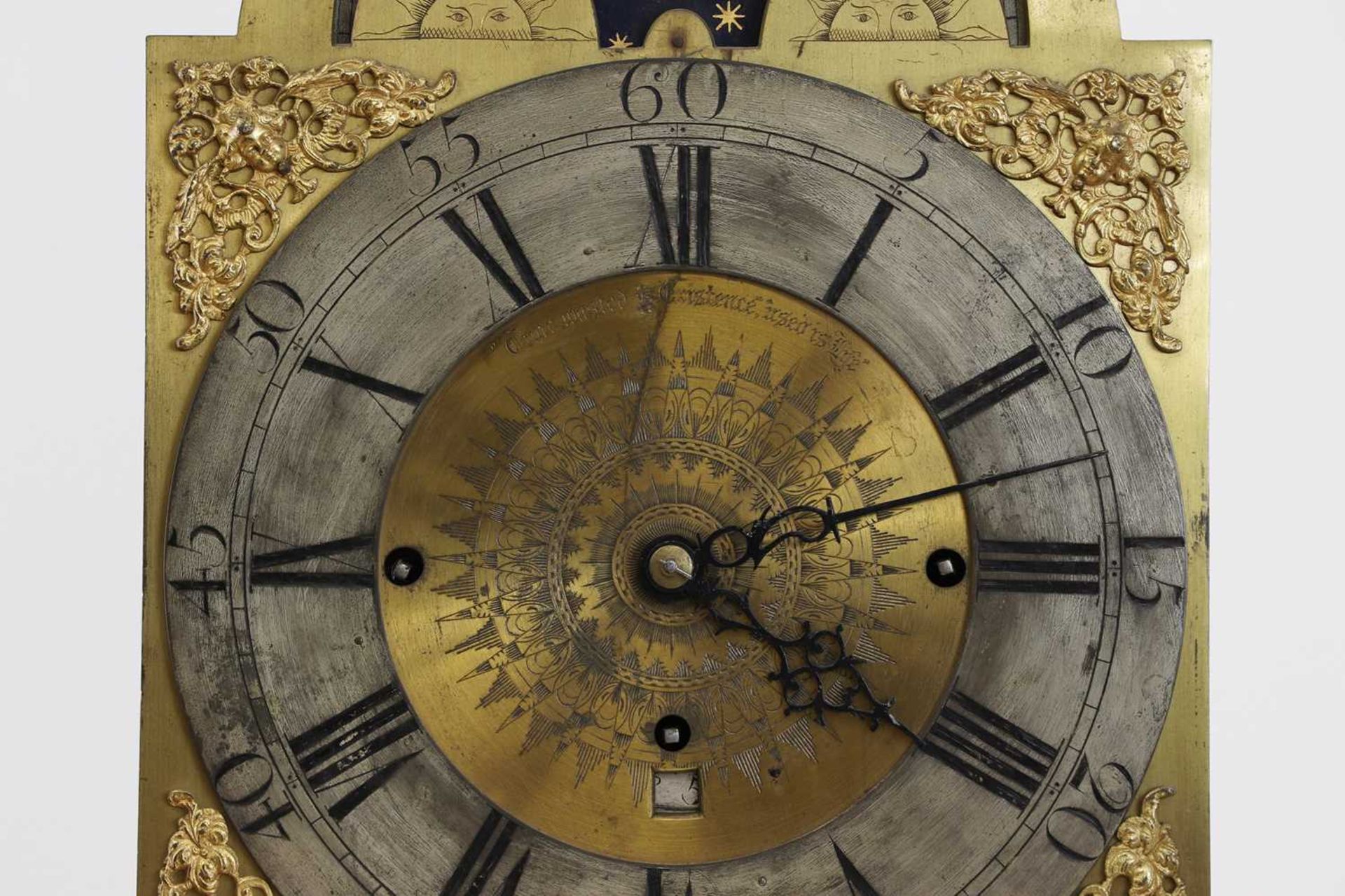 A musical longcase clock dial and movement, - Image 3 of 6