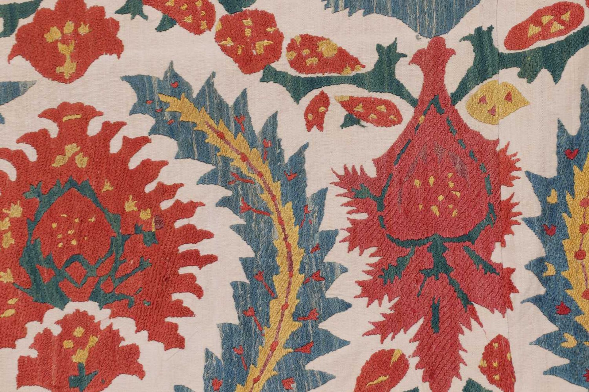 A large suzani textile, - Image 6 of 8