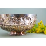 An early Victorian silver punchbowl,