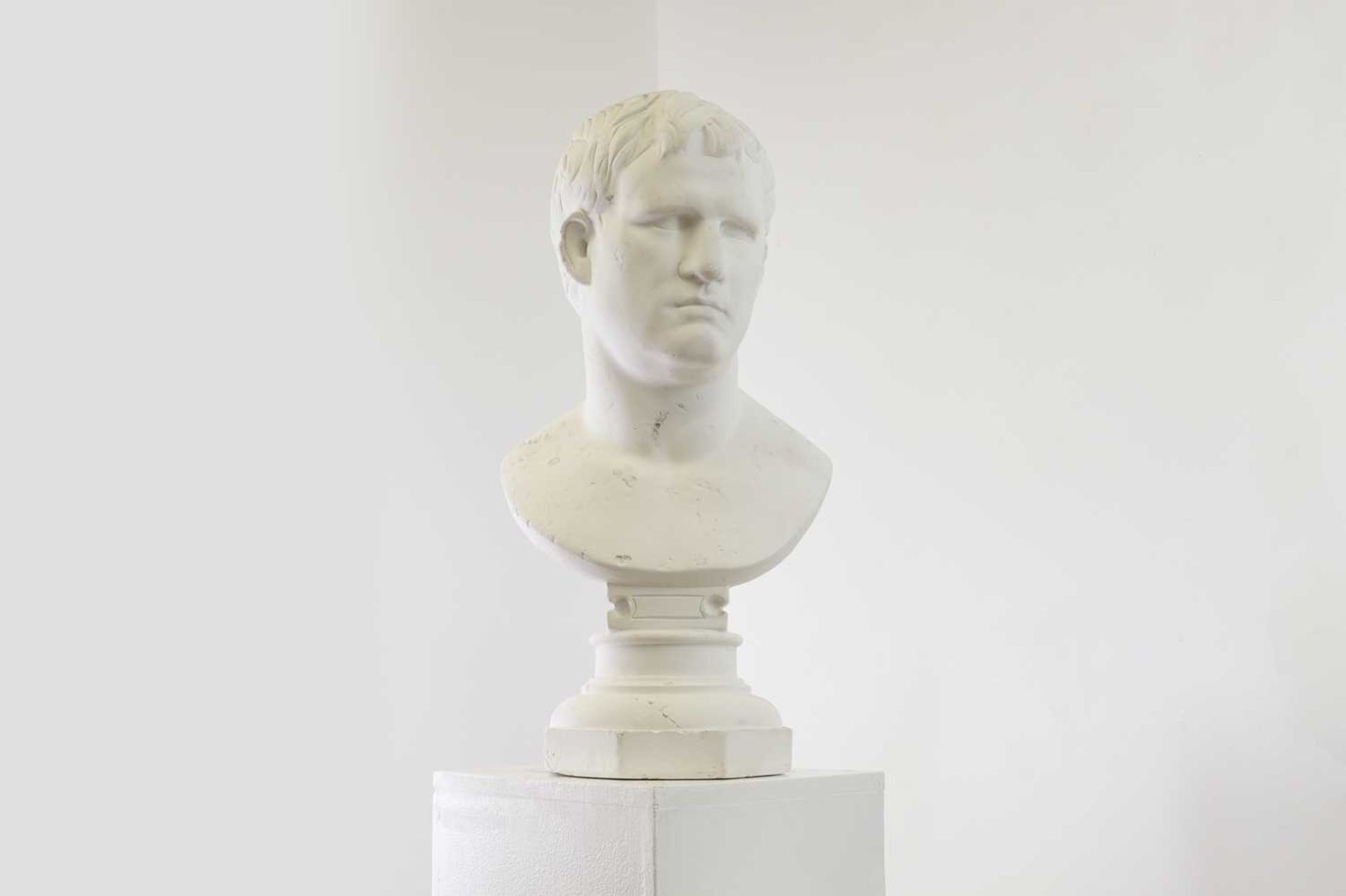 A large plaster bust of Marcus Vipsanius Agrippa,