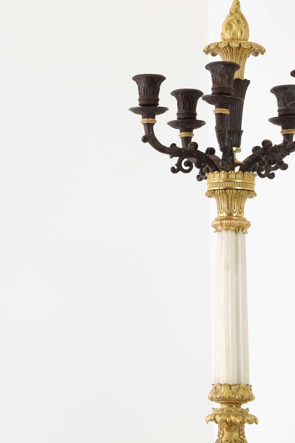 A pair of Regency-style bronze and parcel-gilt candelabra, - Image 9 of 12