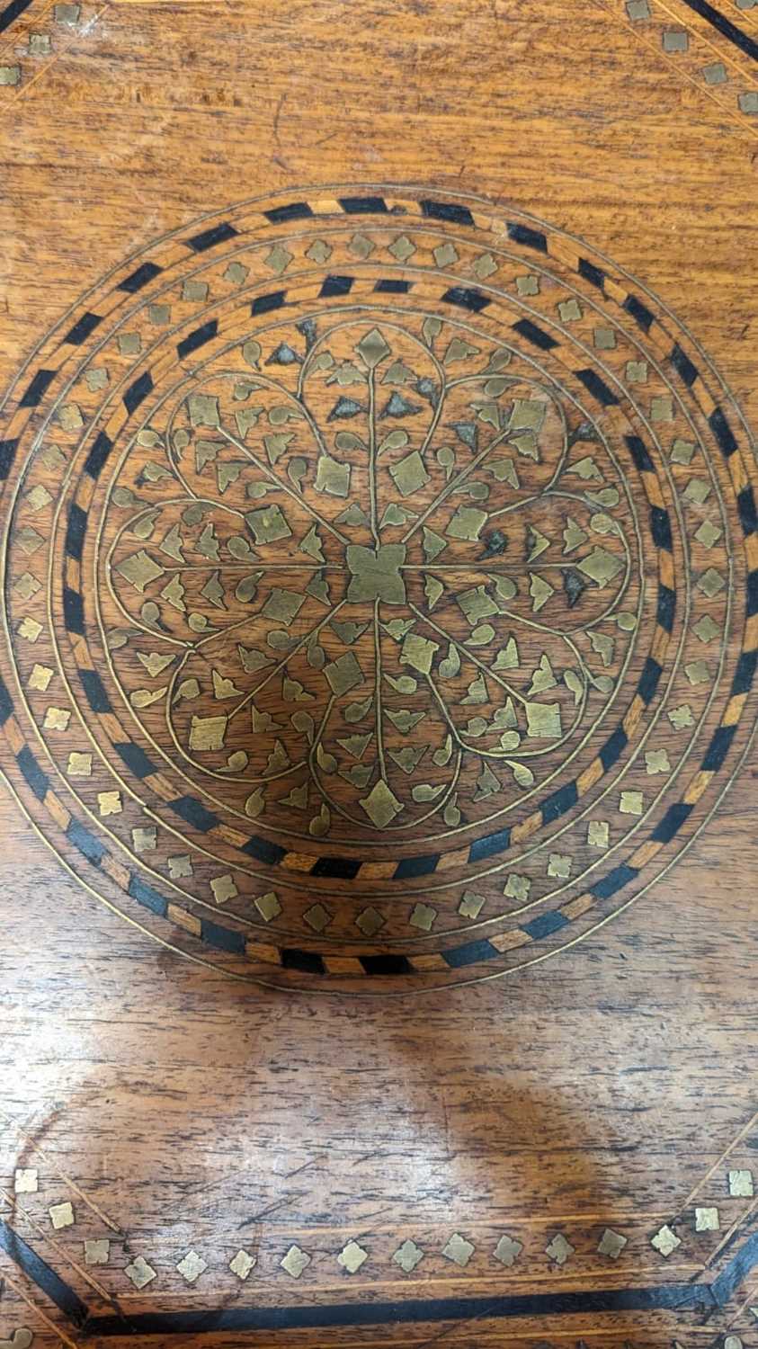 A teak and brass octagonal occasional table, - Image 9 of 22