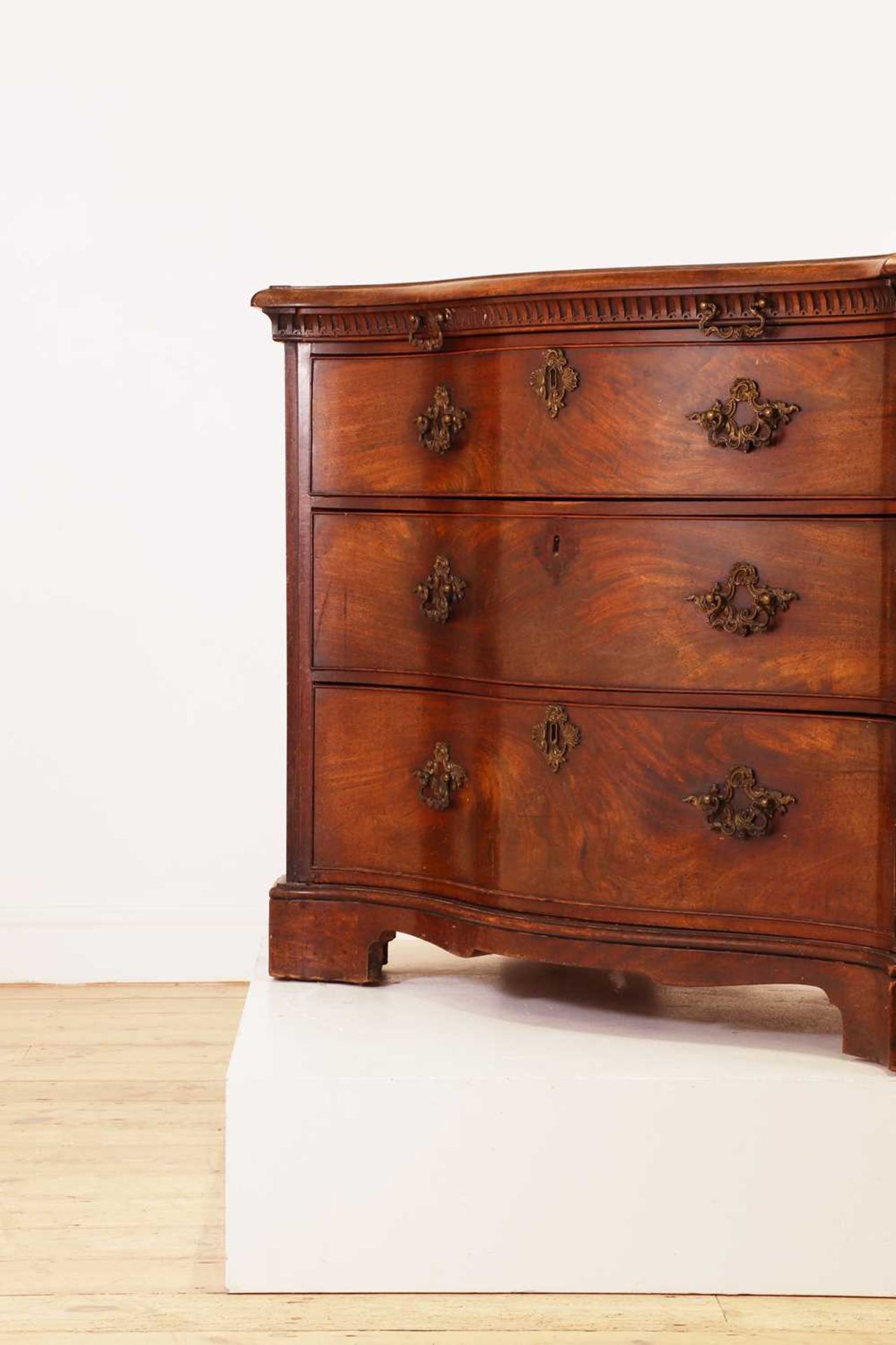 A George III mahogany serpentine commode, - Image 2 of 30