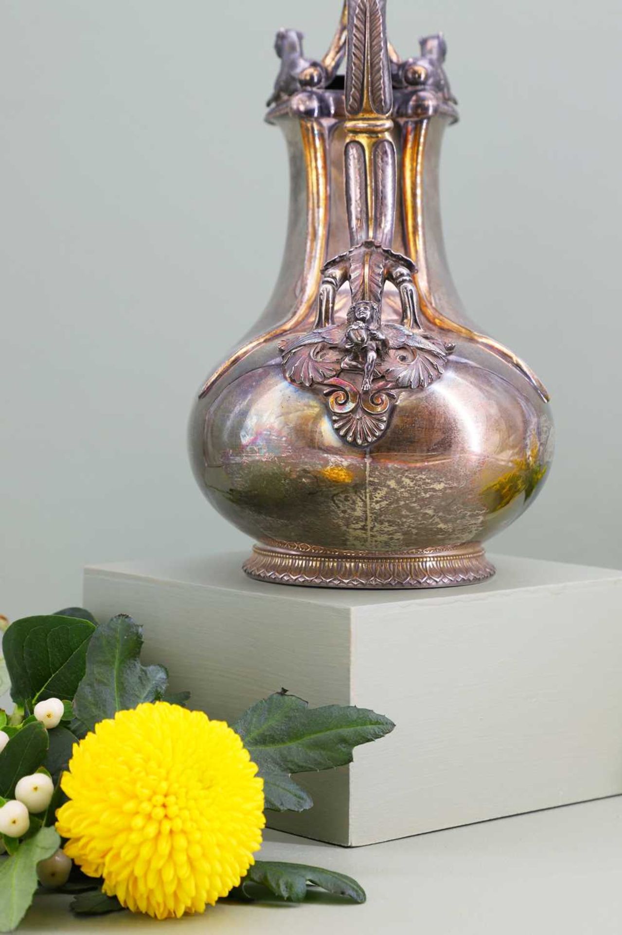 A Victorian silver and silver-gilt askos jug, - Image 7 of 13