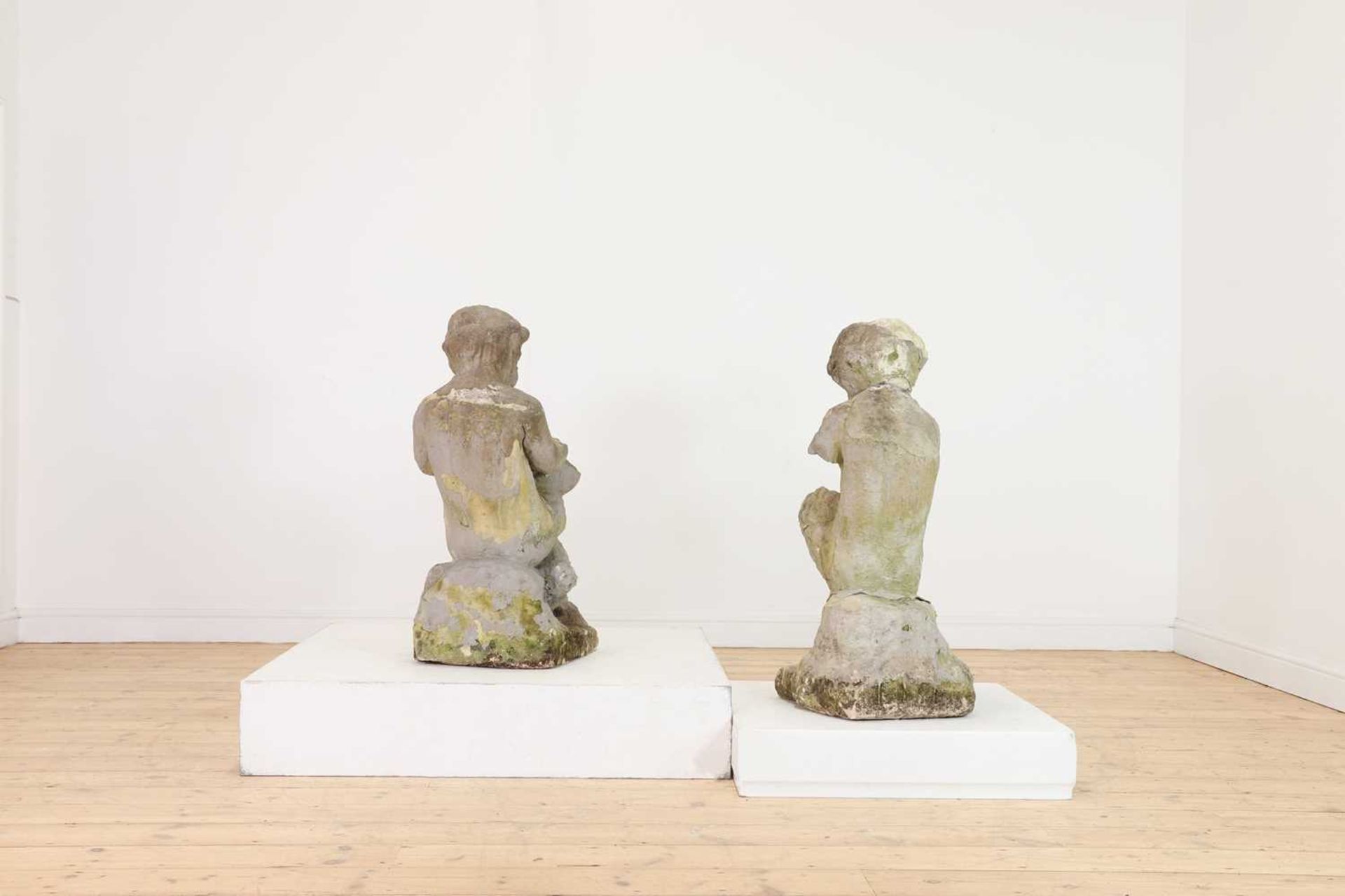 A pair of composition stone statues, - Image 7 of 7