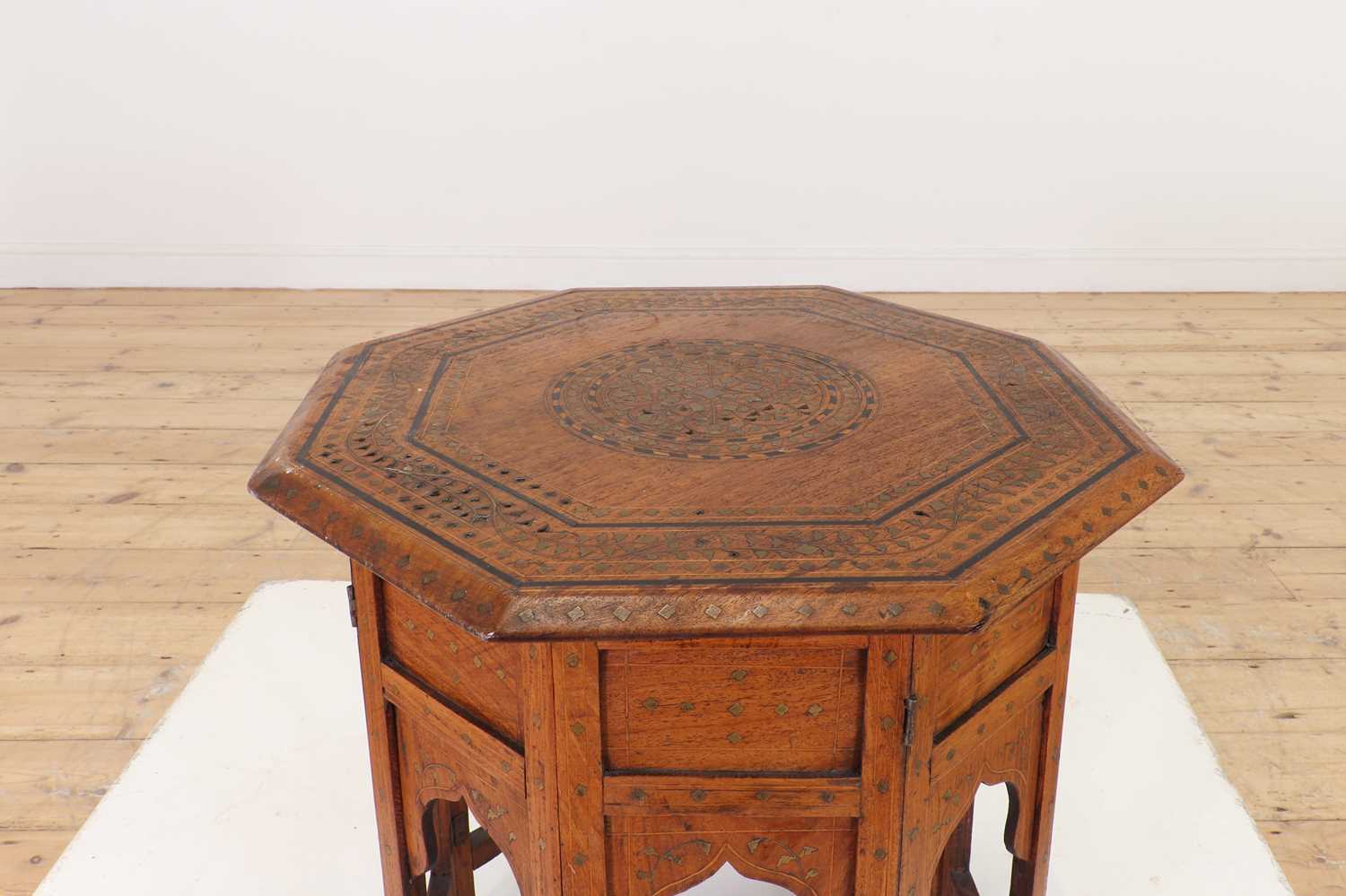 A teak and brass octagonal occasional table, - Image 4 of 22