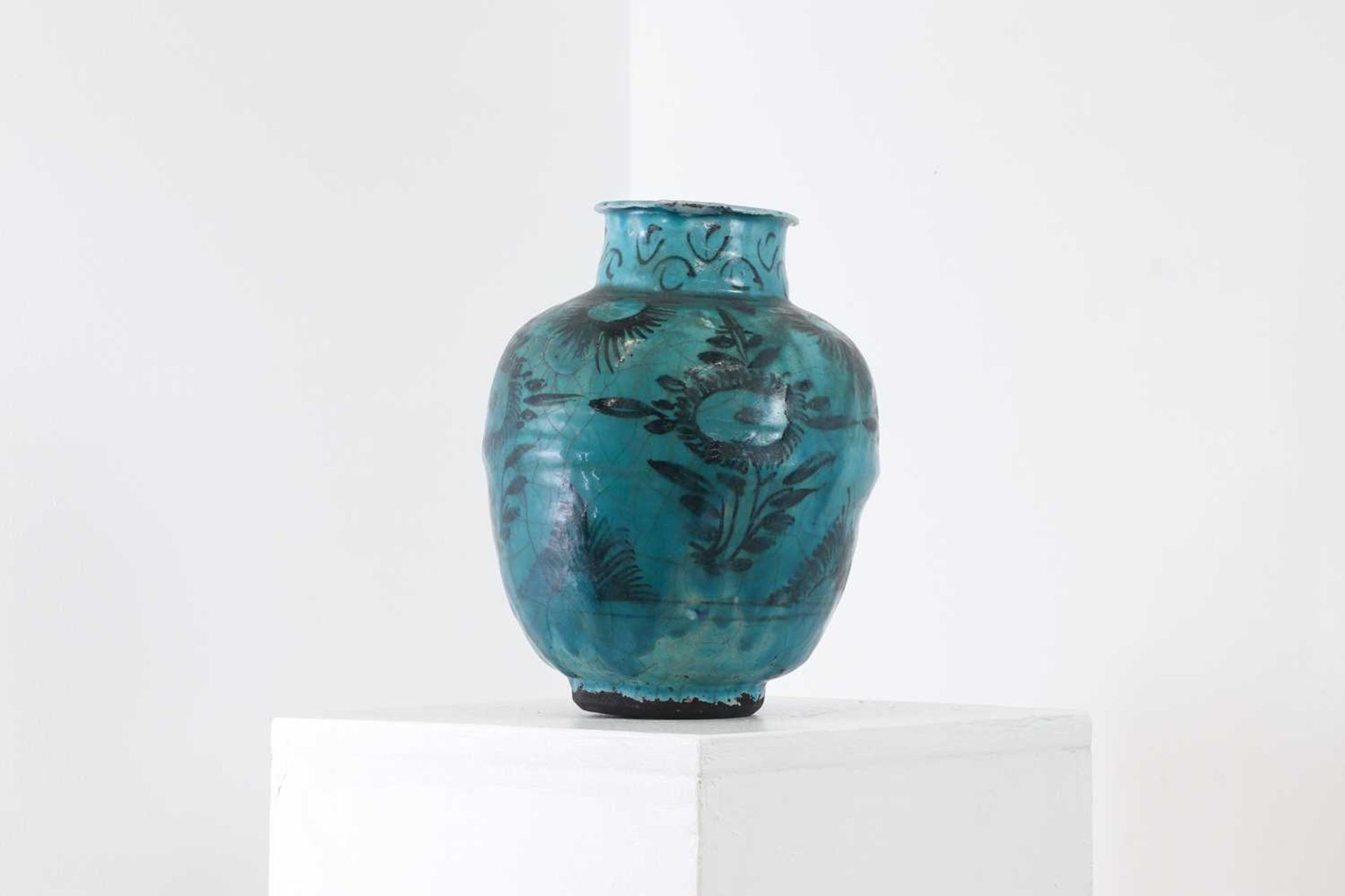 A Kashan ware vase, - Image 3 of 7