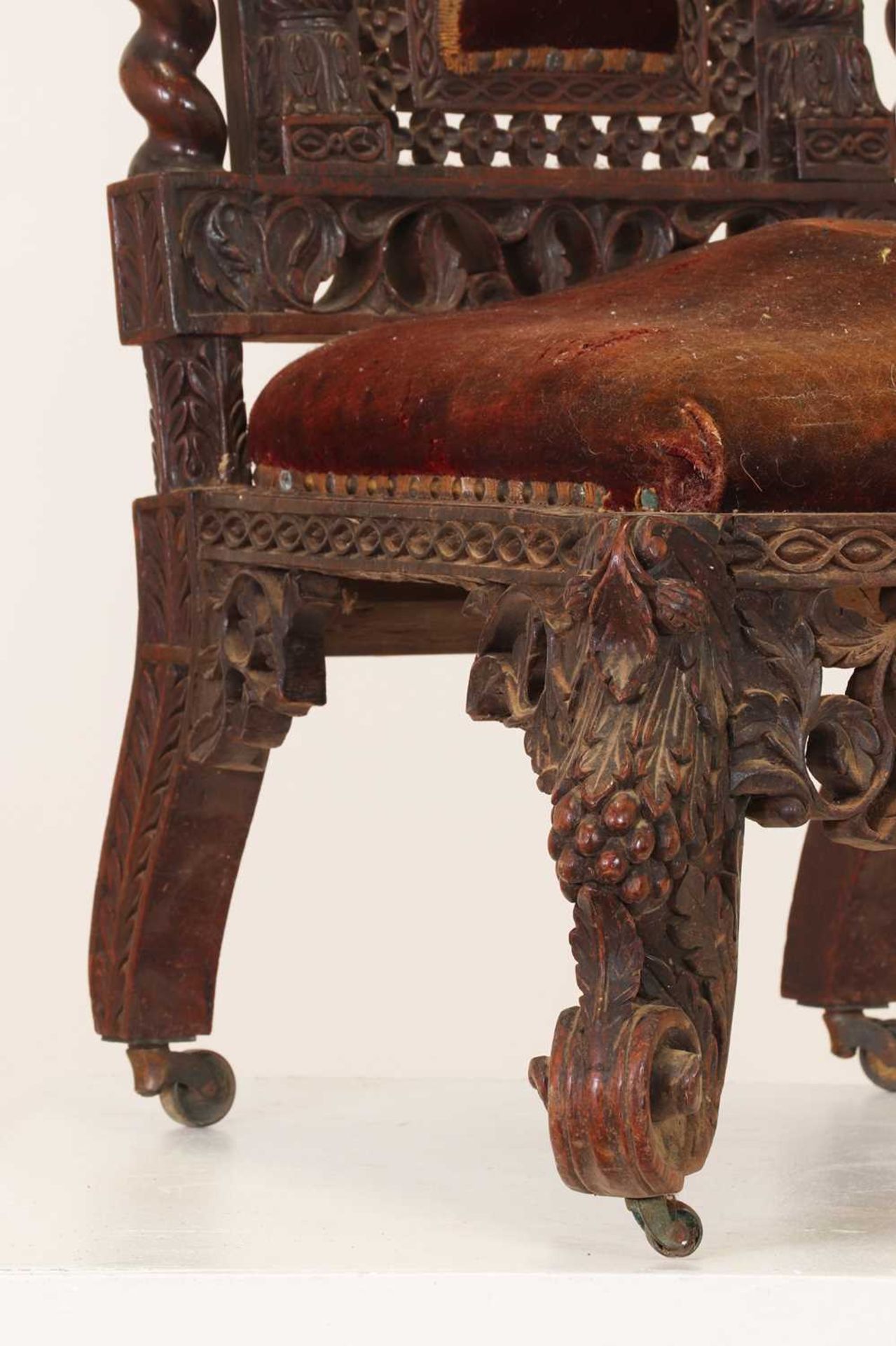 A near pair of carved rosewood occasional chairs, - Image 5 of 21