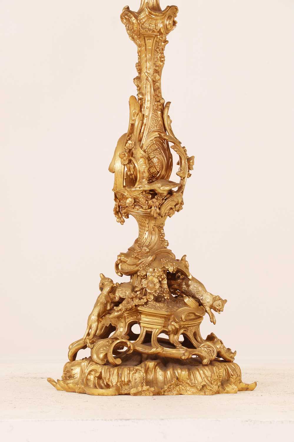 A large pair of Louis XV-style gilt-bronze candelabra, - Image 12 of 12