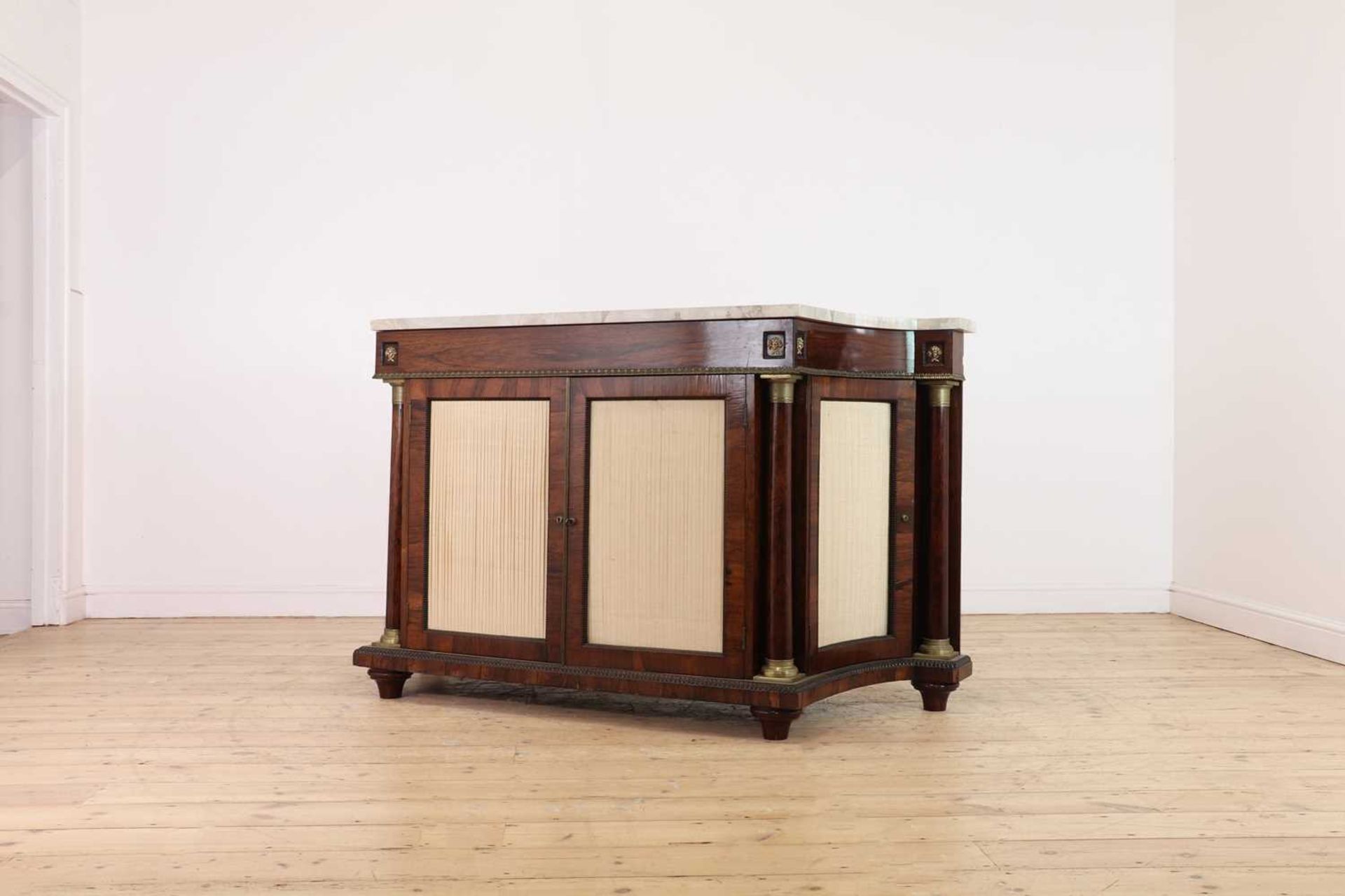 A rosewood and marble-topped side cabinet, - Image 2 of 12