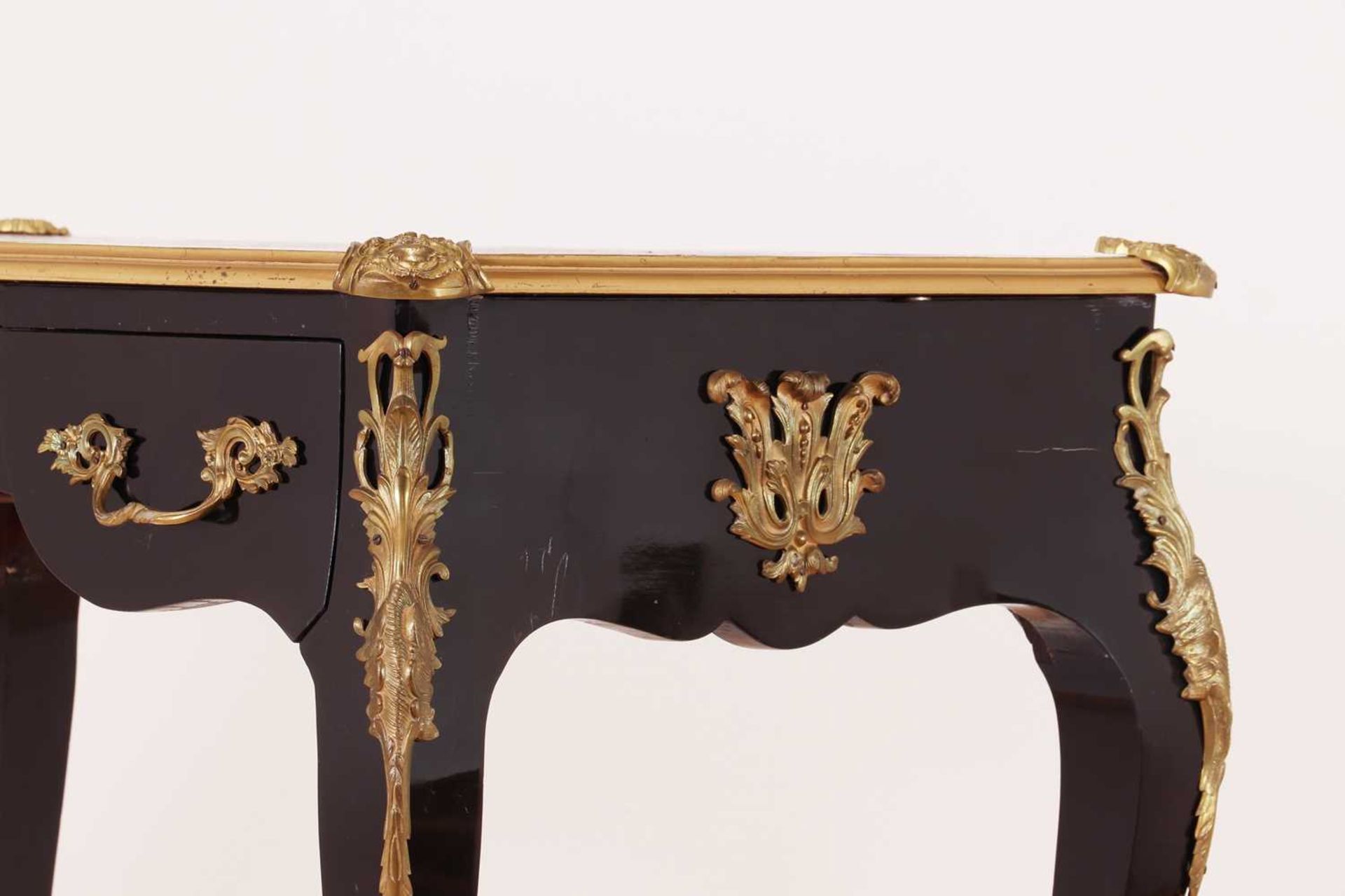 A Louis XV-style ebonised bureau plat, - Image 4 of 9